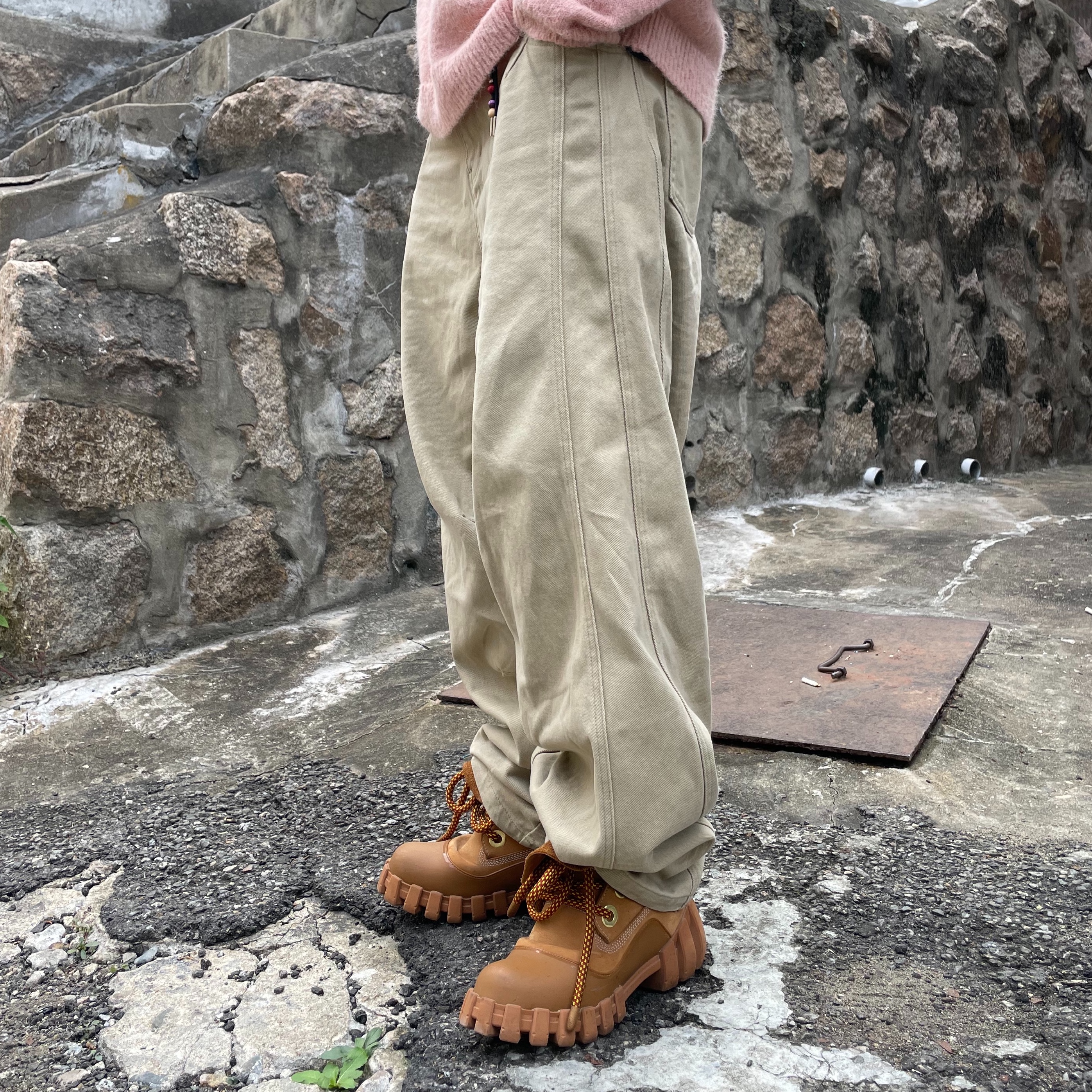Timberland x Humberto Leon 6 Inch Boot Wheat Nubuck - Medium 착용 스타일 - 3