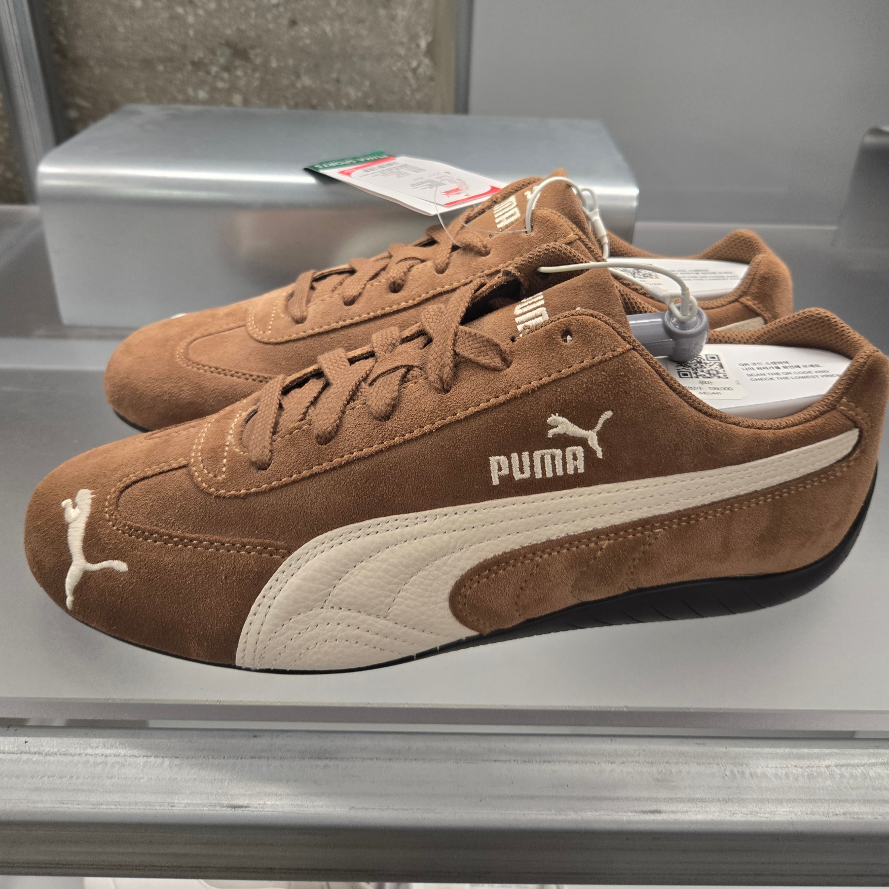 Puma Speedcat Archive Haute Coffee Frosted Ivory 착용 스타일