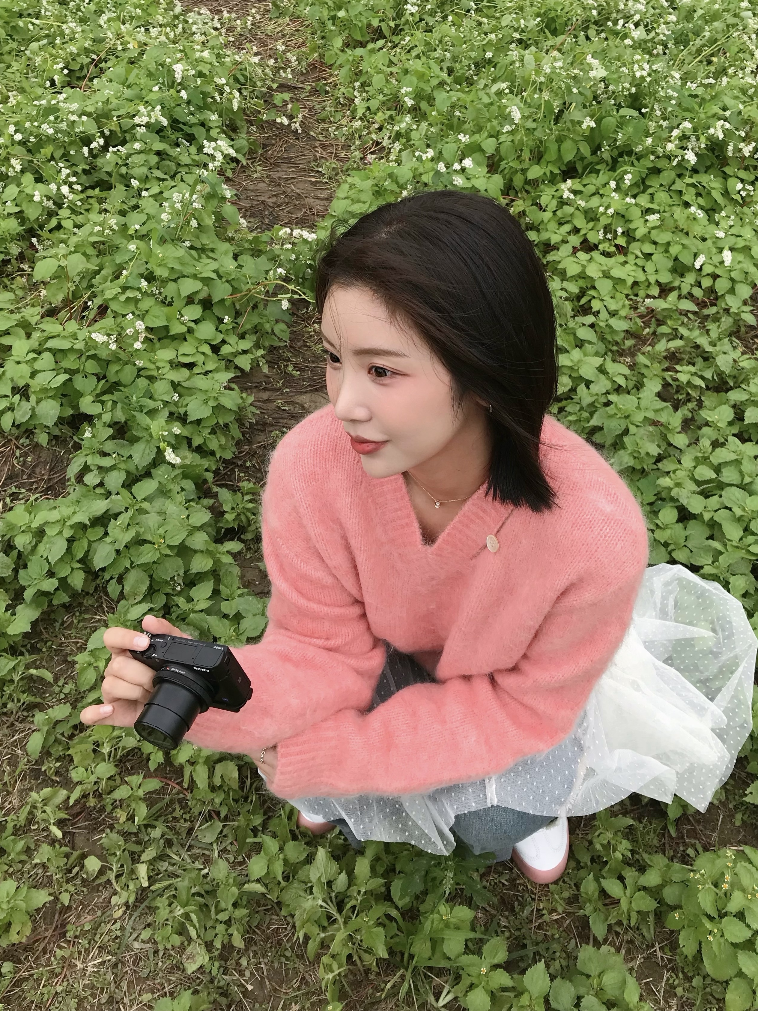 (W) Adidas Sambarose White Pink 착용 스타일 - 2