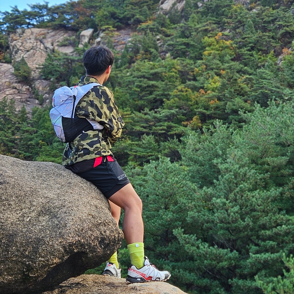 Salomon Speedcross 3 Military Olive Sponge 착용 스타일 - 2