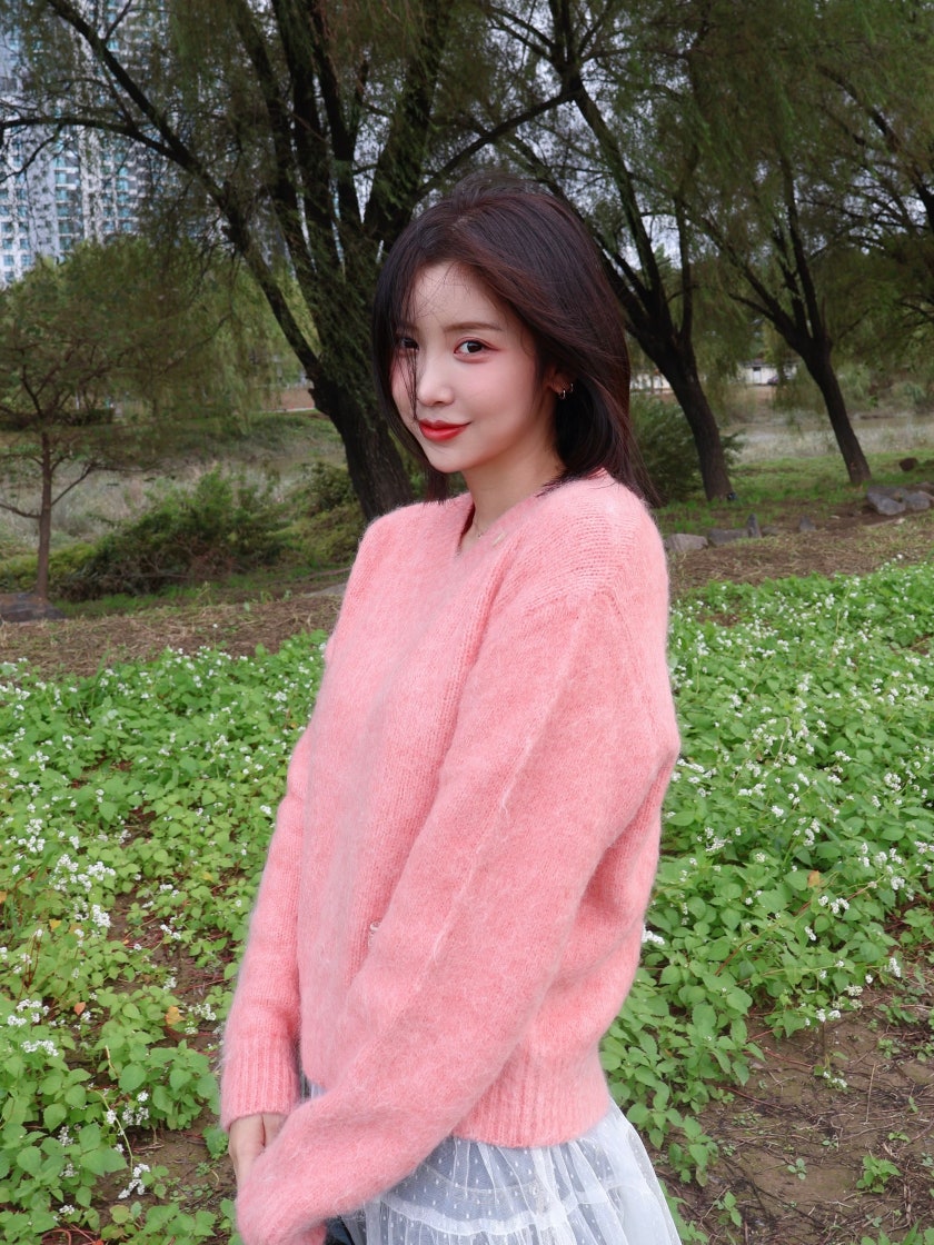 トップス SATUR Two Tone Mohair Pullover Knit ☆SATUR☆Essen Two Tone Mohair Pullover Knit (SATUR/ニット