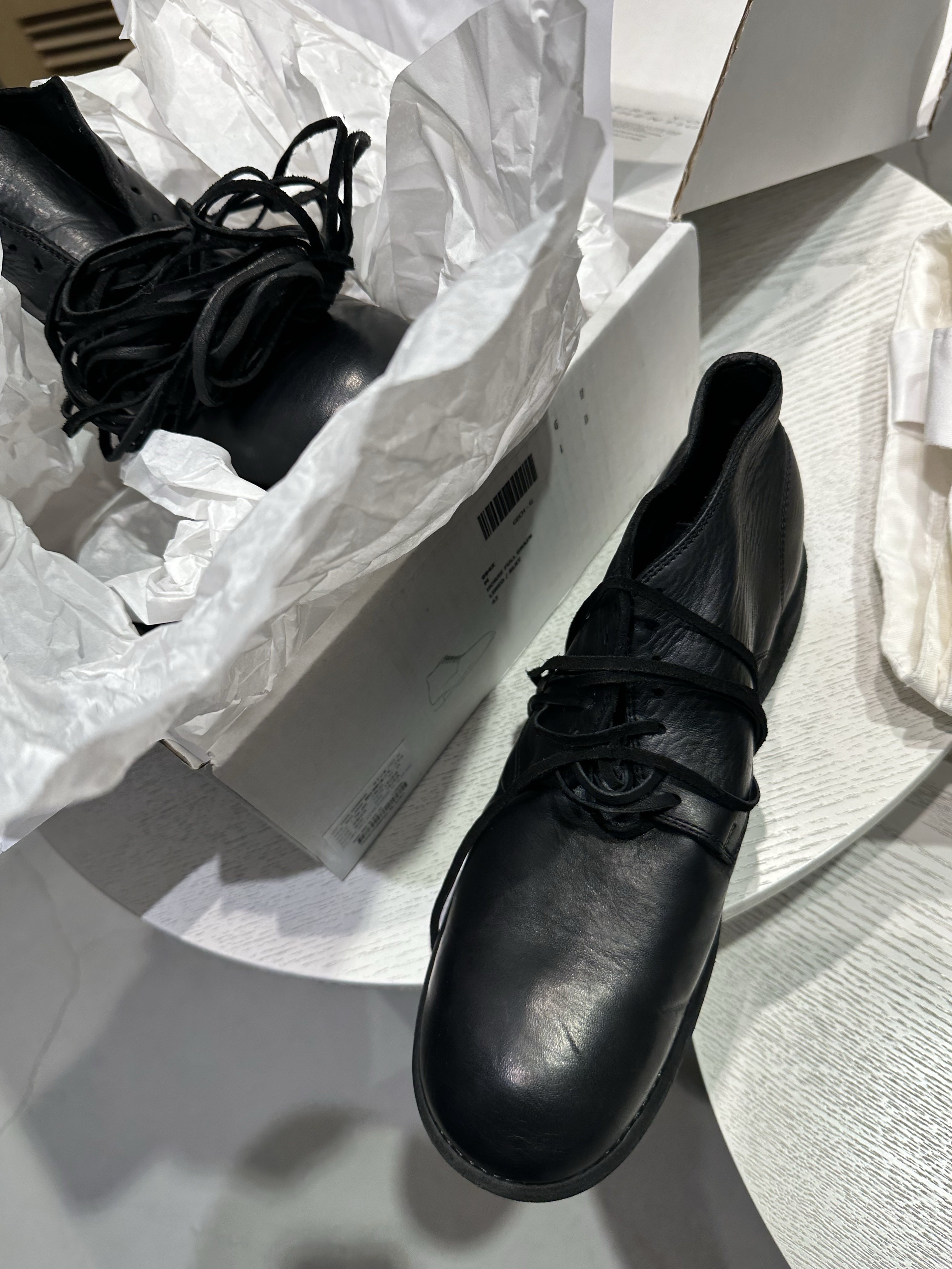 Guidi Soft Horse Full Grain Leather Ankle Boots Black 착용 스타일 - 2