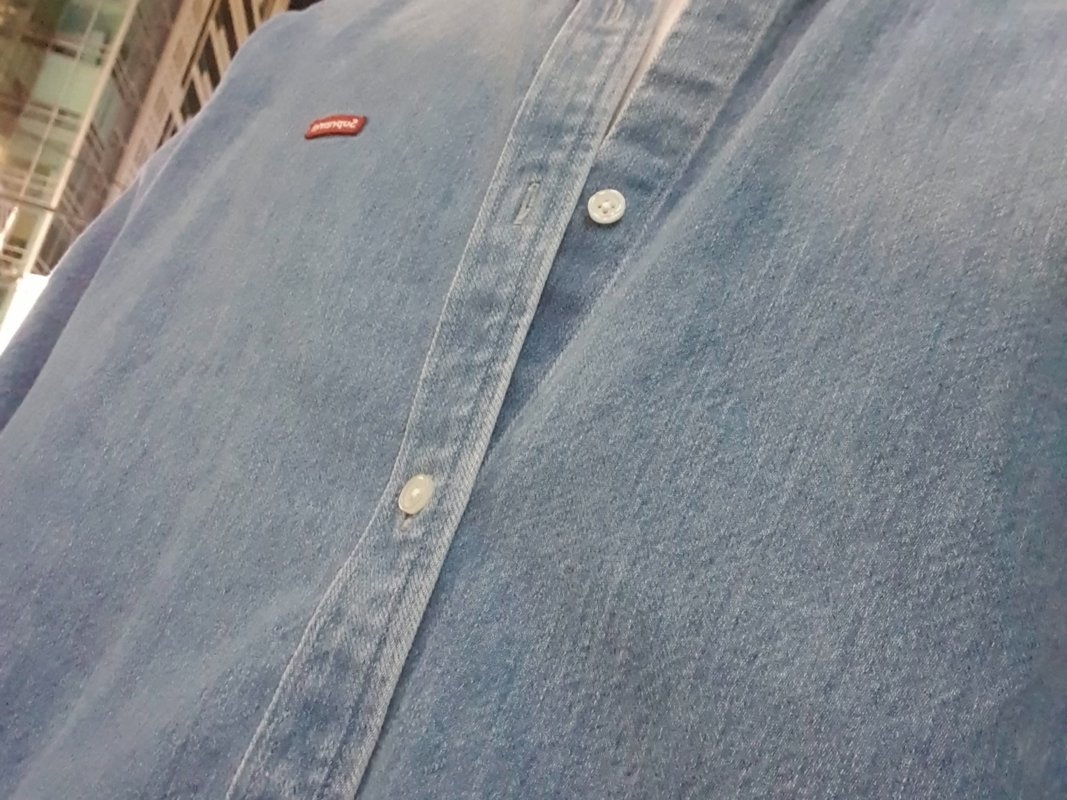 Supreme Small Box Shirt Denim - 23FW 착용 스타일