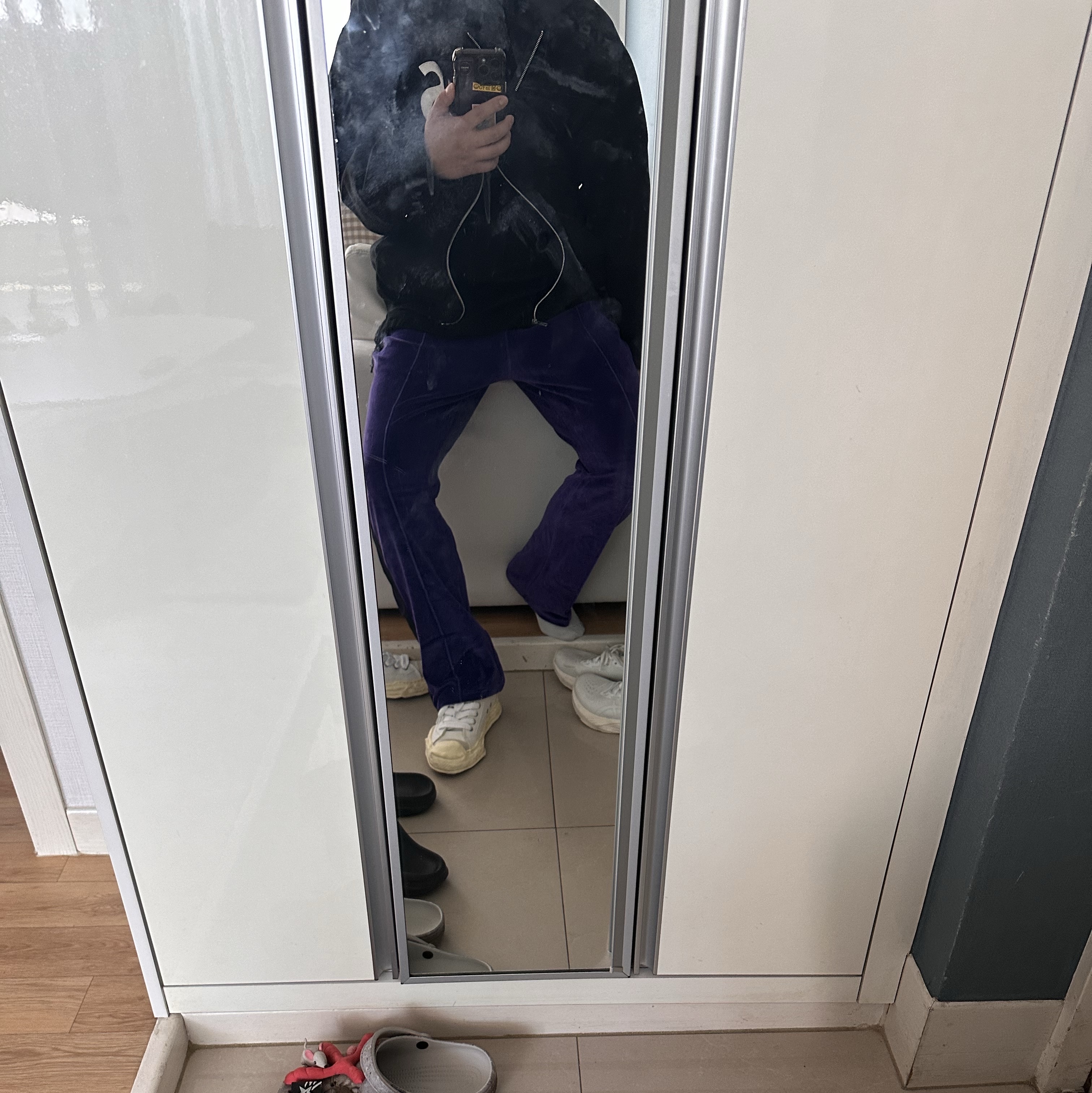 Needles Narrow Track Pants C/PE Velour Purple, Supreme S Logo Zip Up Hooded Sweatshirt Black - 24FW 착용 스타일