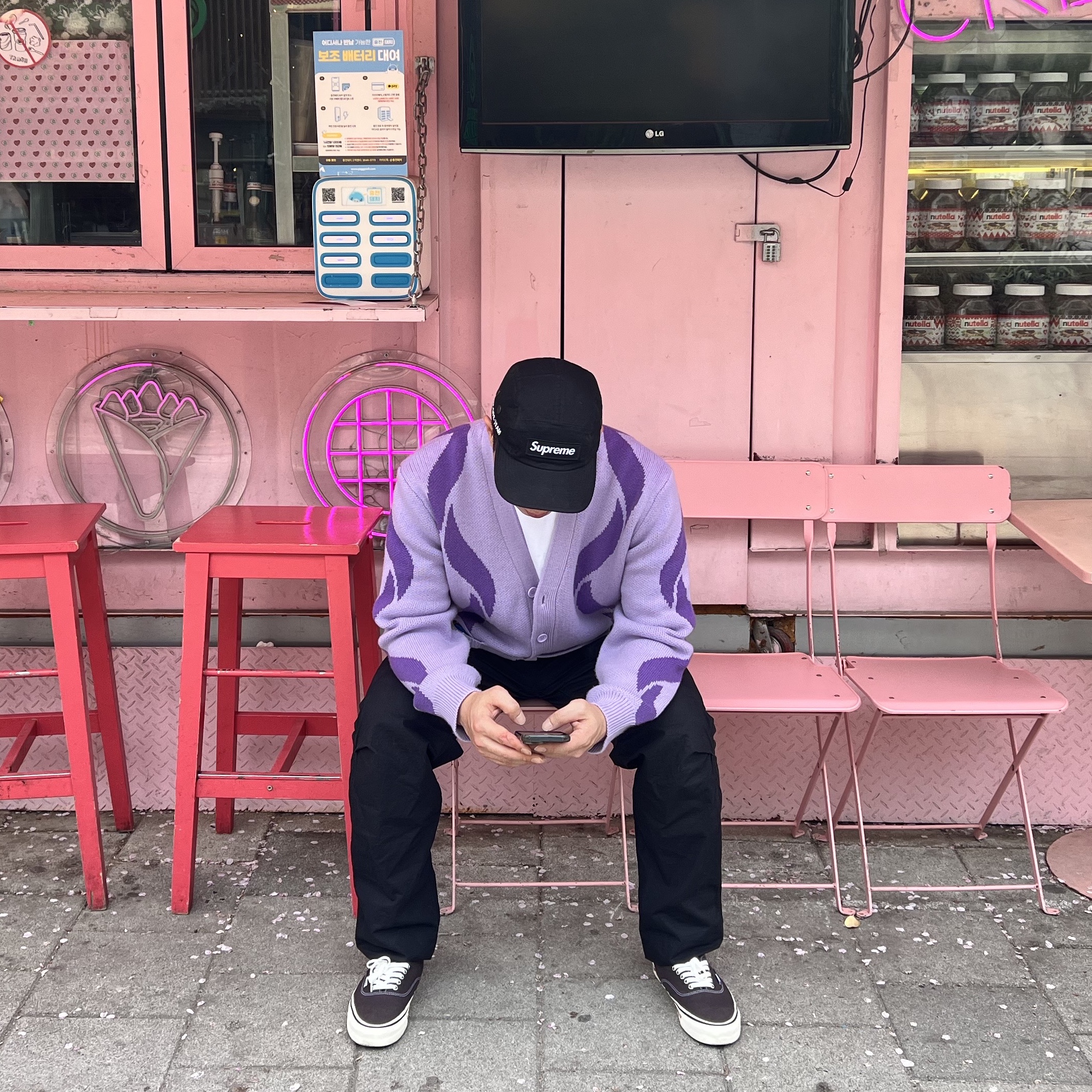Supreme Military Camp Cap Black - 22SS 착용 스타일
