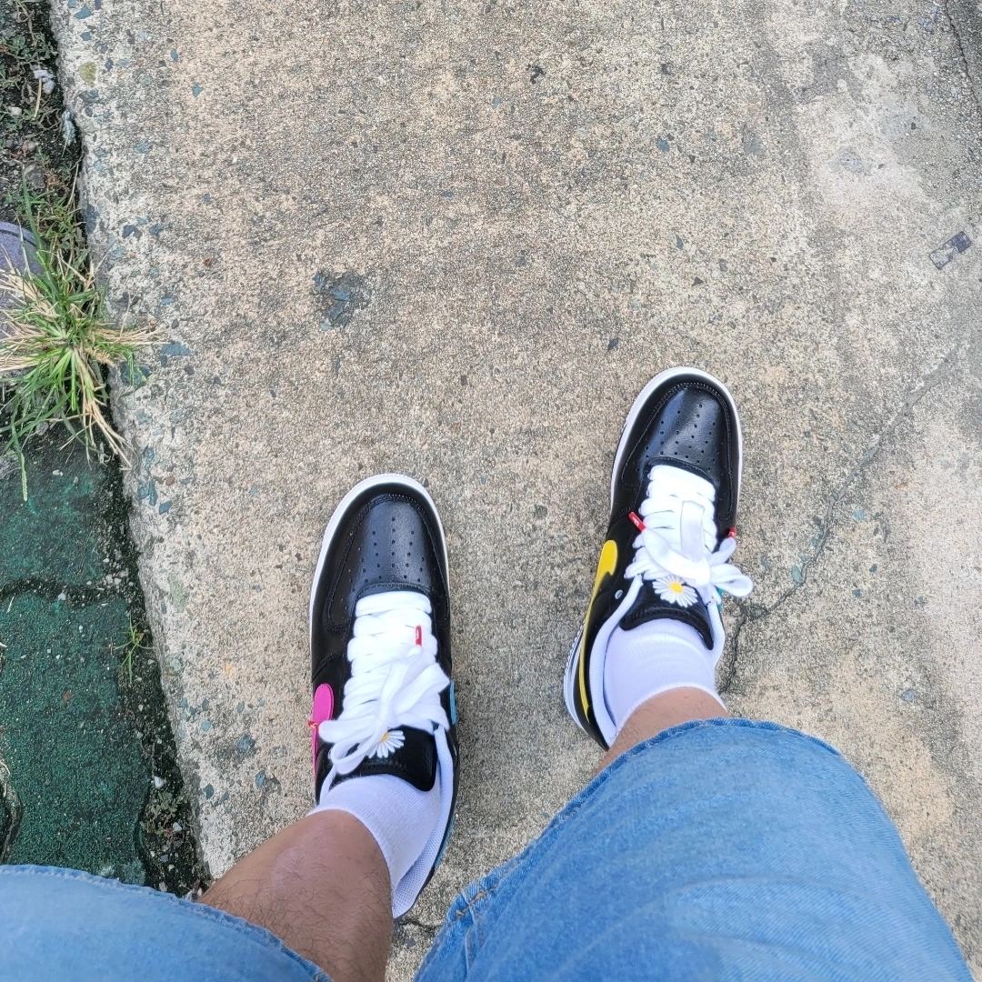 Nike x Peaceminusone Air Force 1 Low Para-Noise 3.0 Black and Multicolor 착용 스타일