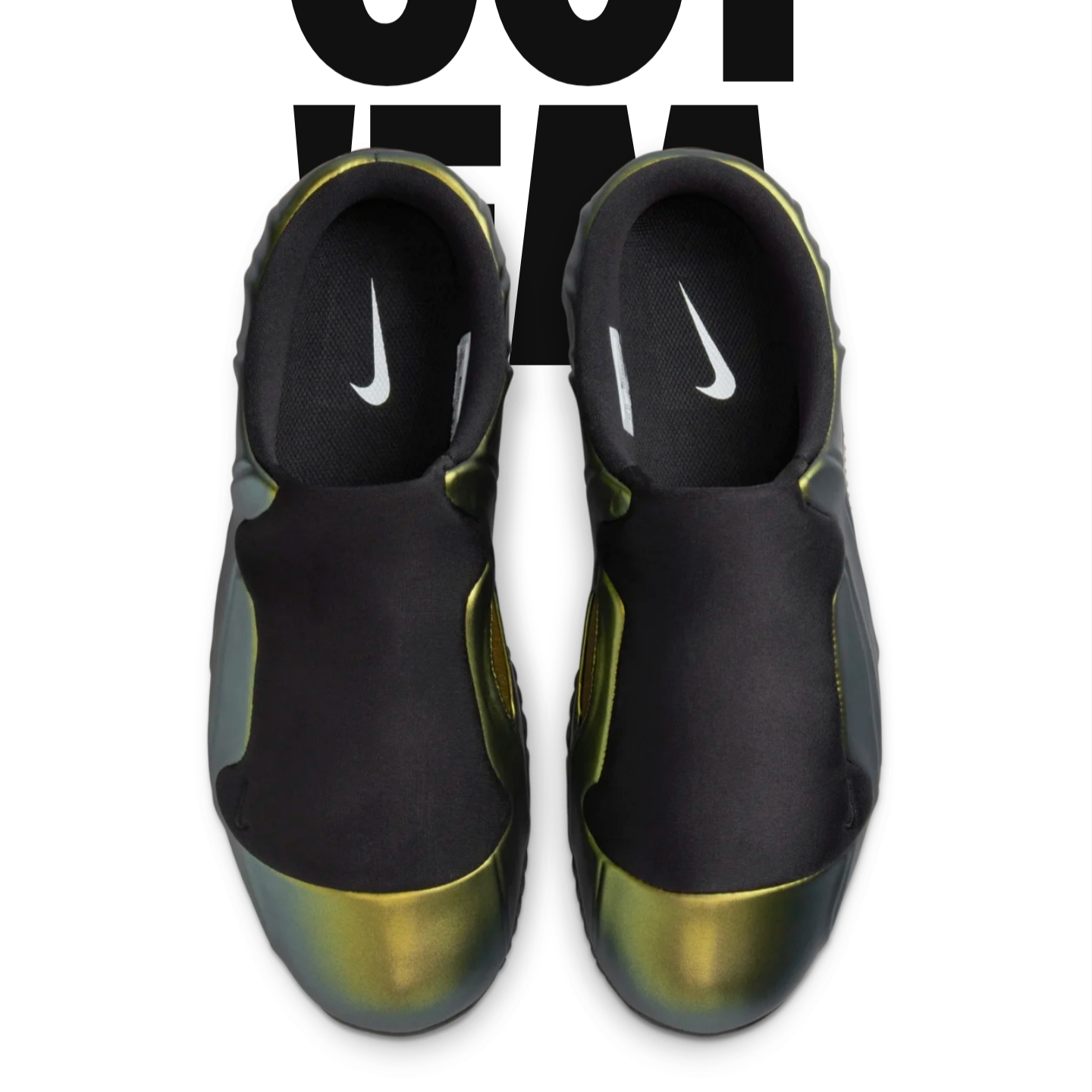 Nike x Drake Nocta Opal Reels Tee White (FV7865-100), Nike Clogposite Black and Metallic Gold 착용 스타일 - 3