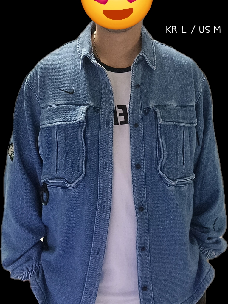 Nike x Drake Nocta Opal Lily Pad Denim Shirt French Blue (FZ3260-486) 착용 스타일 - 2