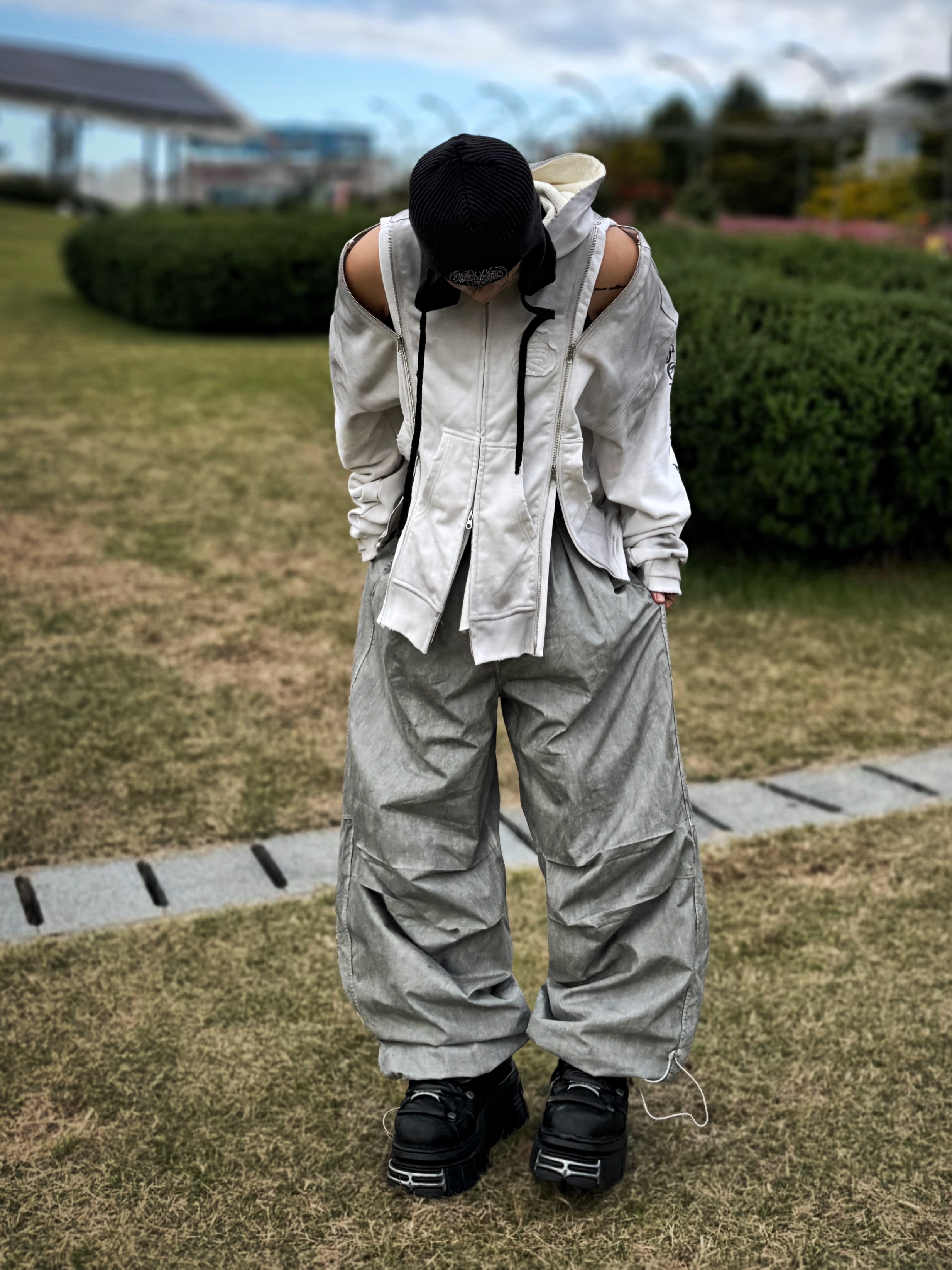 New Rock x Vetements Edition Gamer Ankle Boots Black 착용 스타일 - 2