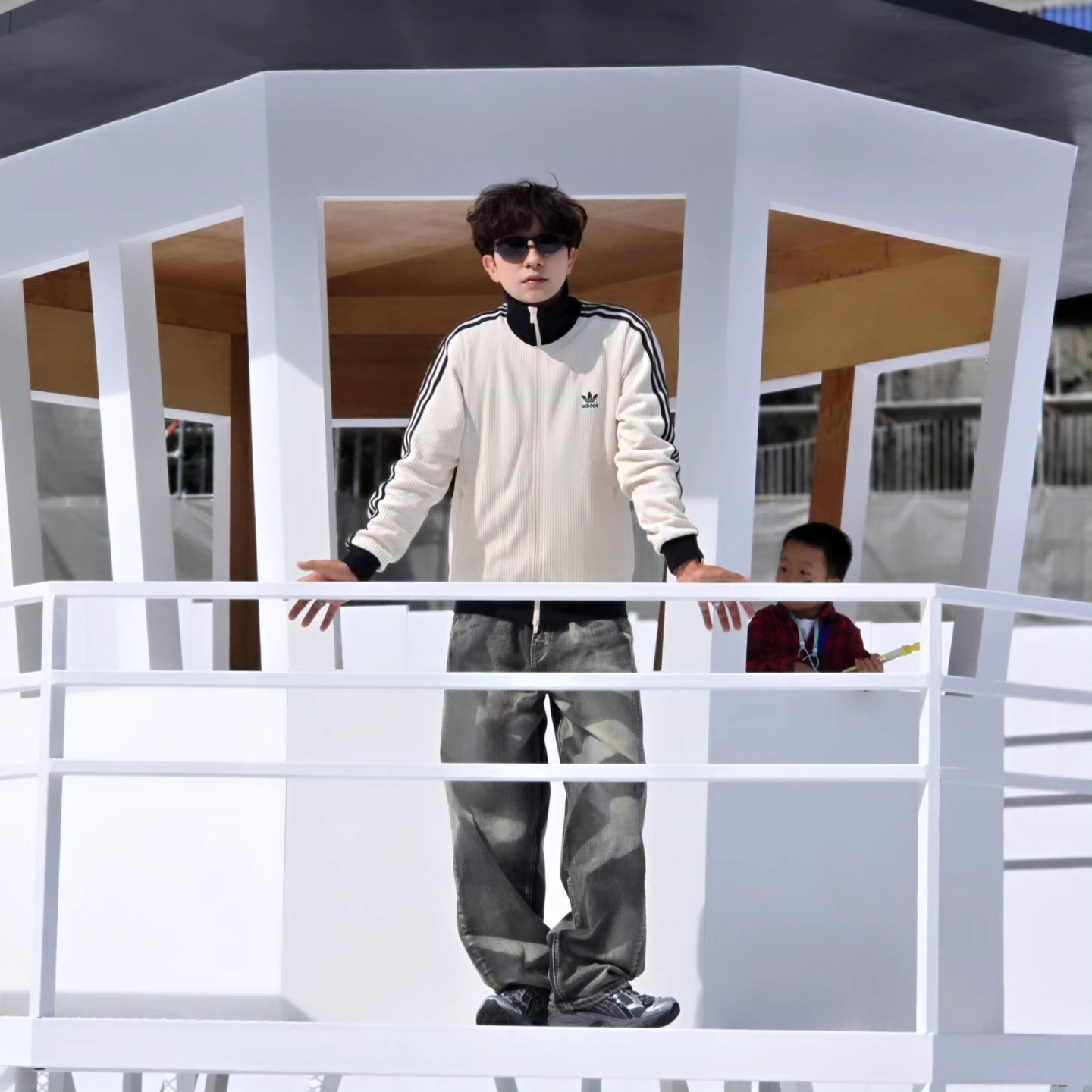 Adidas Waffle Beckenbauer Track Top Wonder White - KR Sizing, Samsung Galaxy Watch6 44mm LTE Silver (Korean Ver.) 착용 스타일 - 6