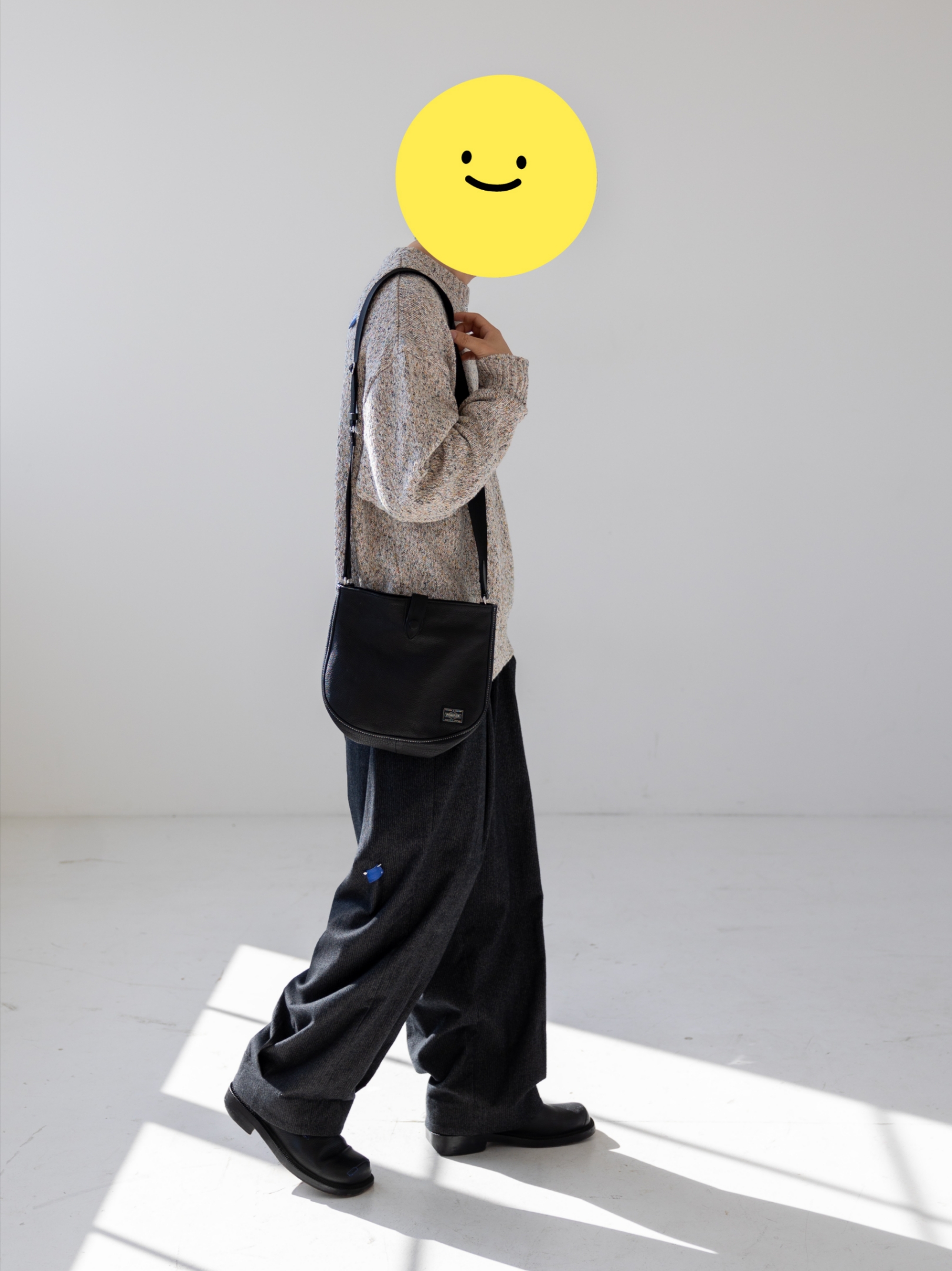 Porter Cisco Shoulder Bag Black 착용 스타일 - 4