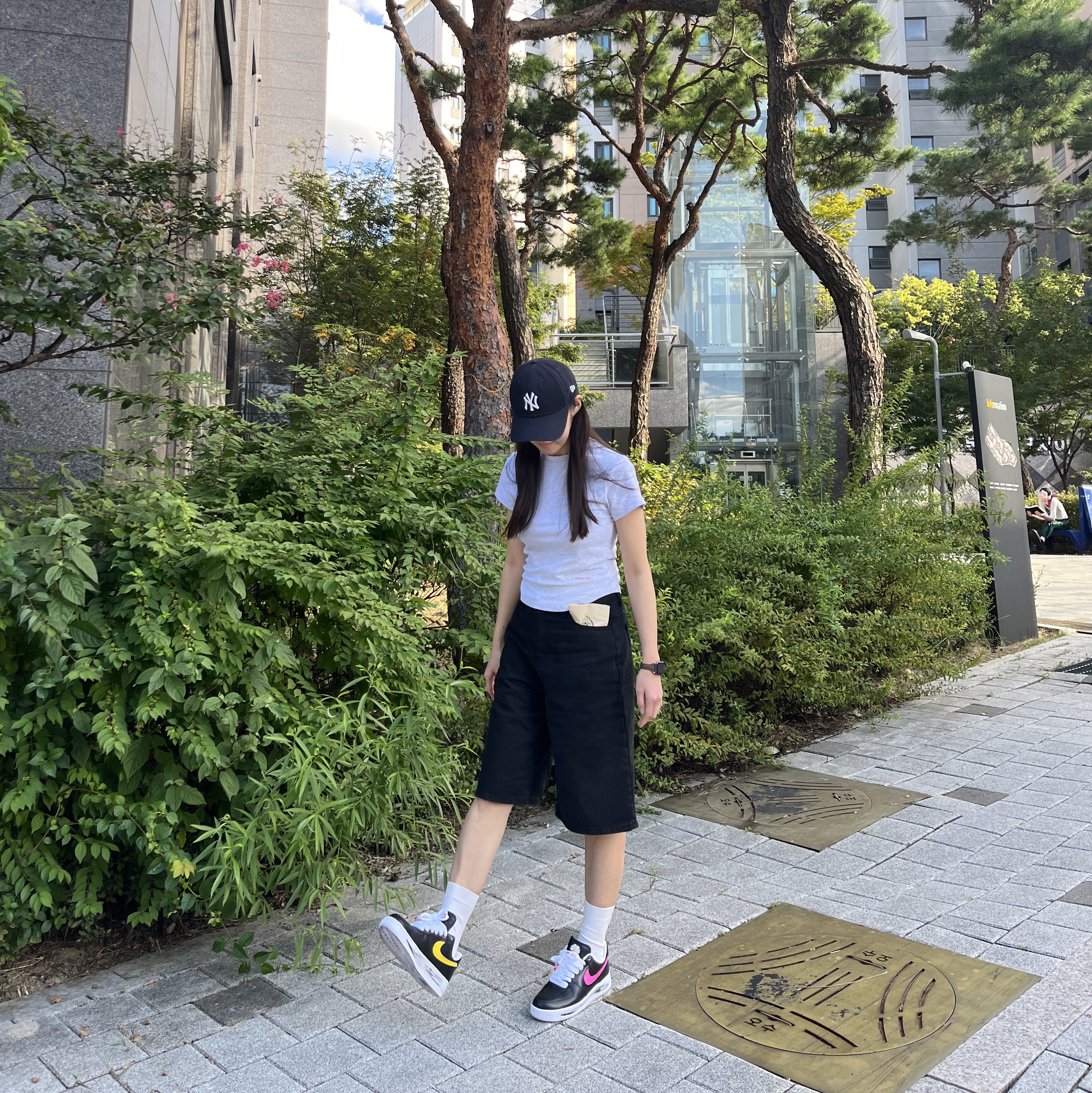 Nike x Peaceminusone Air Force 1 Low Para-Noise 3.0 Black and Multicolor 착용 스타일 - 1