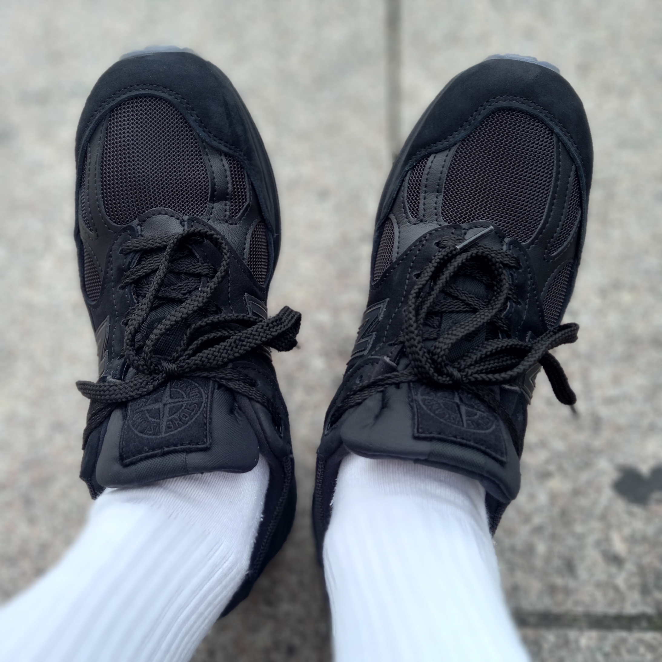 New Balance x Stone Island 991v2 Made in UK Black 착용 스타일 - 5