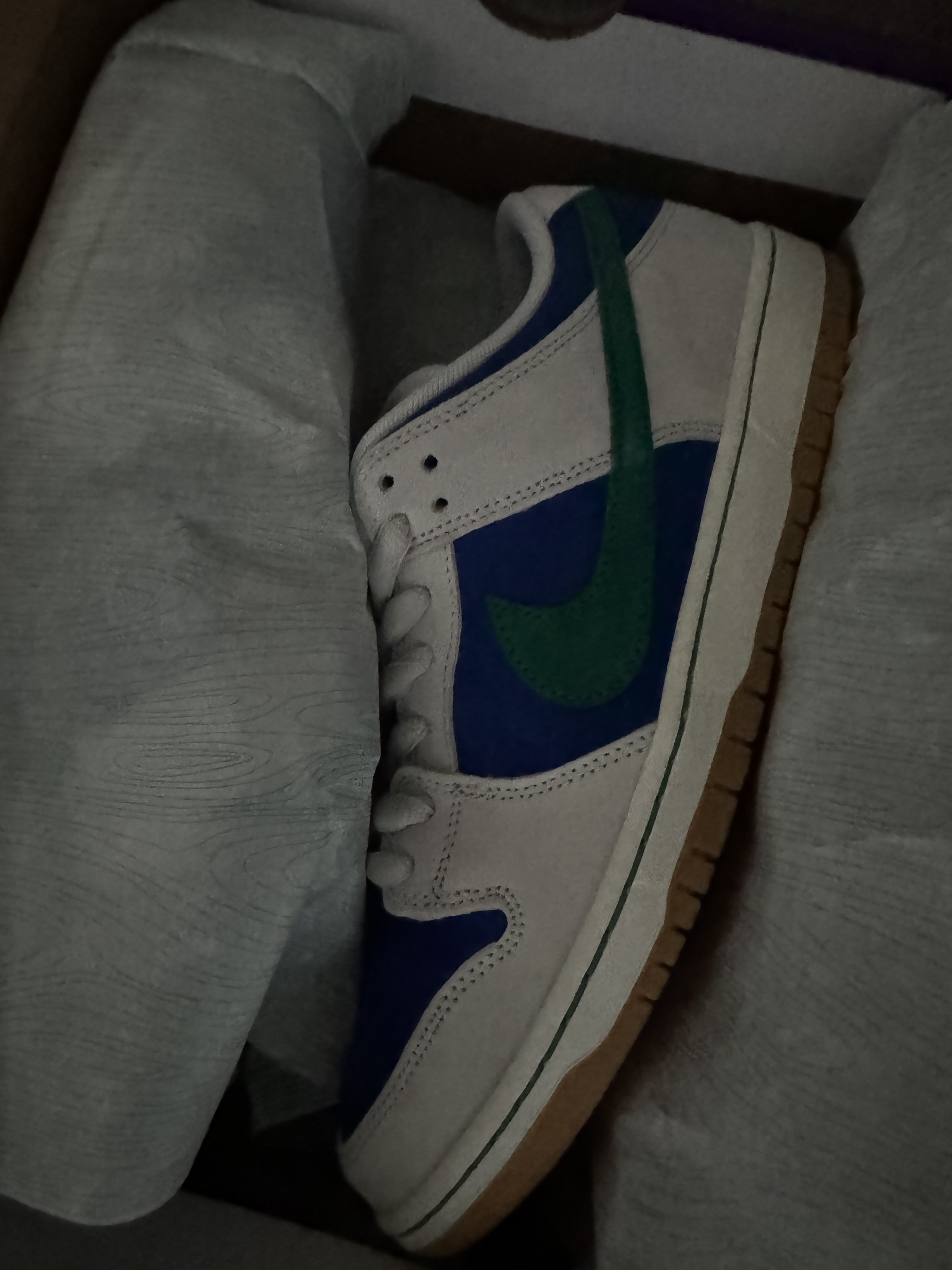 Nike SB Dunk Low Pro Phantom and Hyper Royal 착용 스타일