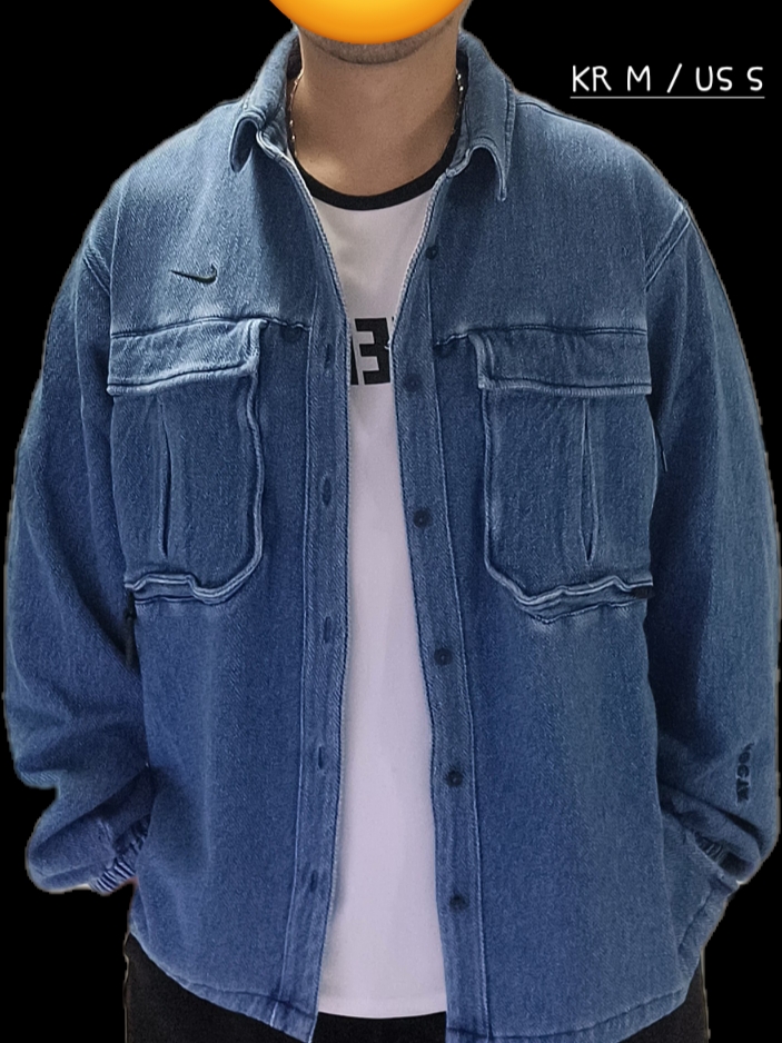 Nike x Drake Nocta Opal Lily Pad Denim Shirt French Blue (FZ3260-486) 착용 스타일 - 1