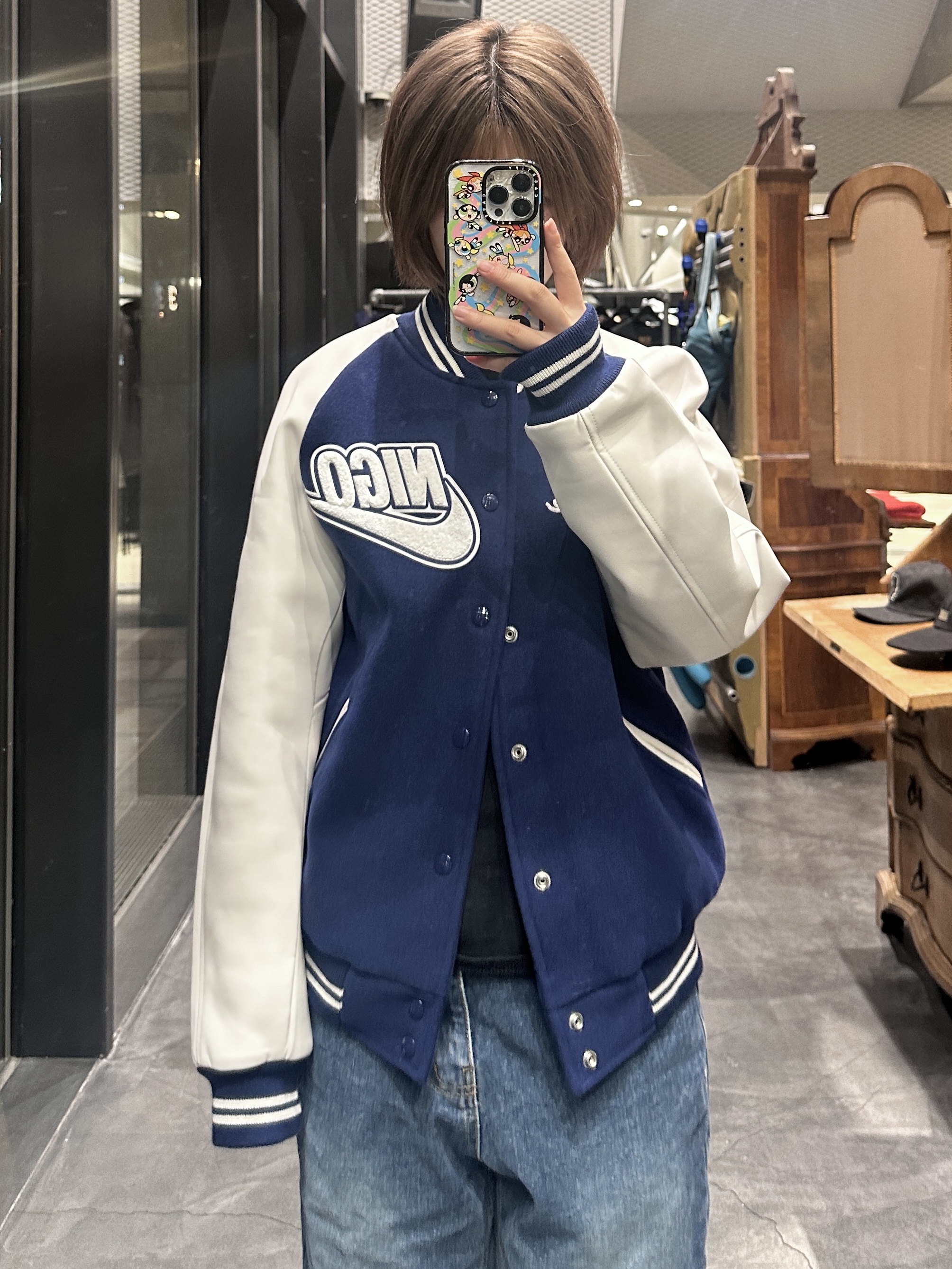 Nike x Nigo Varsity Jacket Blue Void (FV5670-492) 착용 스타일