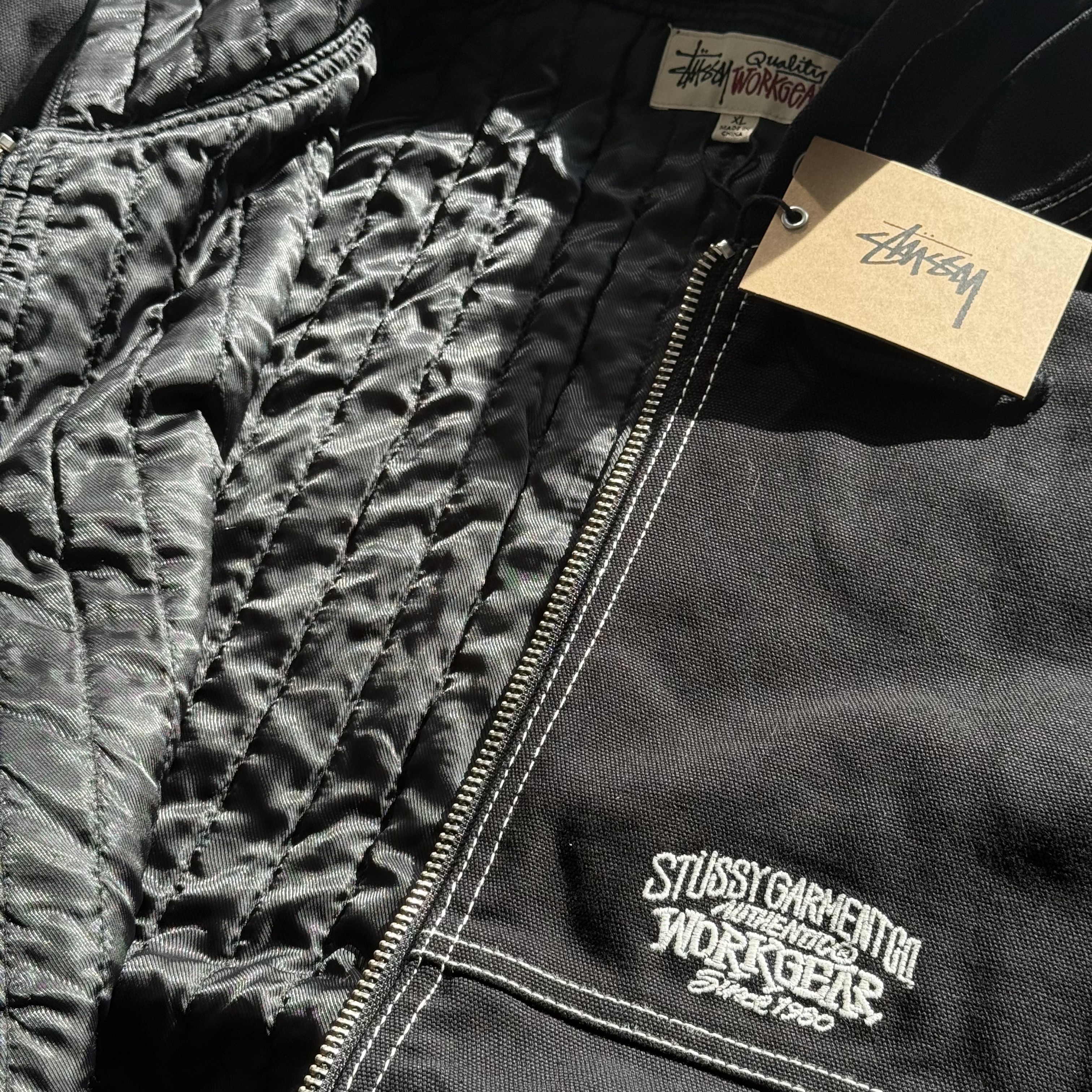 Stussy Work Jacket Contrast Stitch Black 착용 스타일 - 3