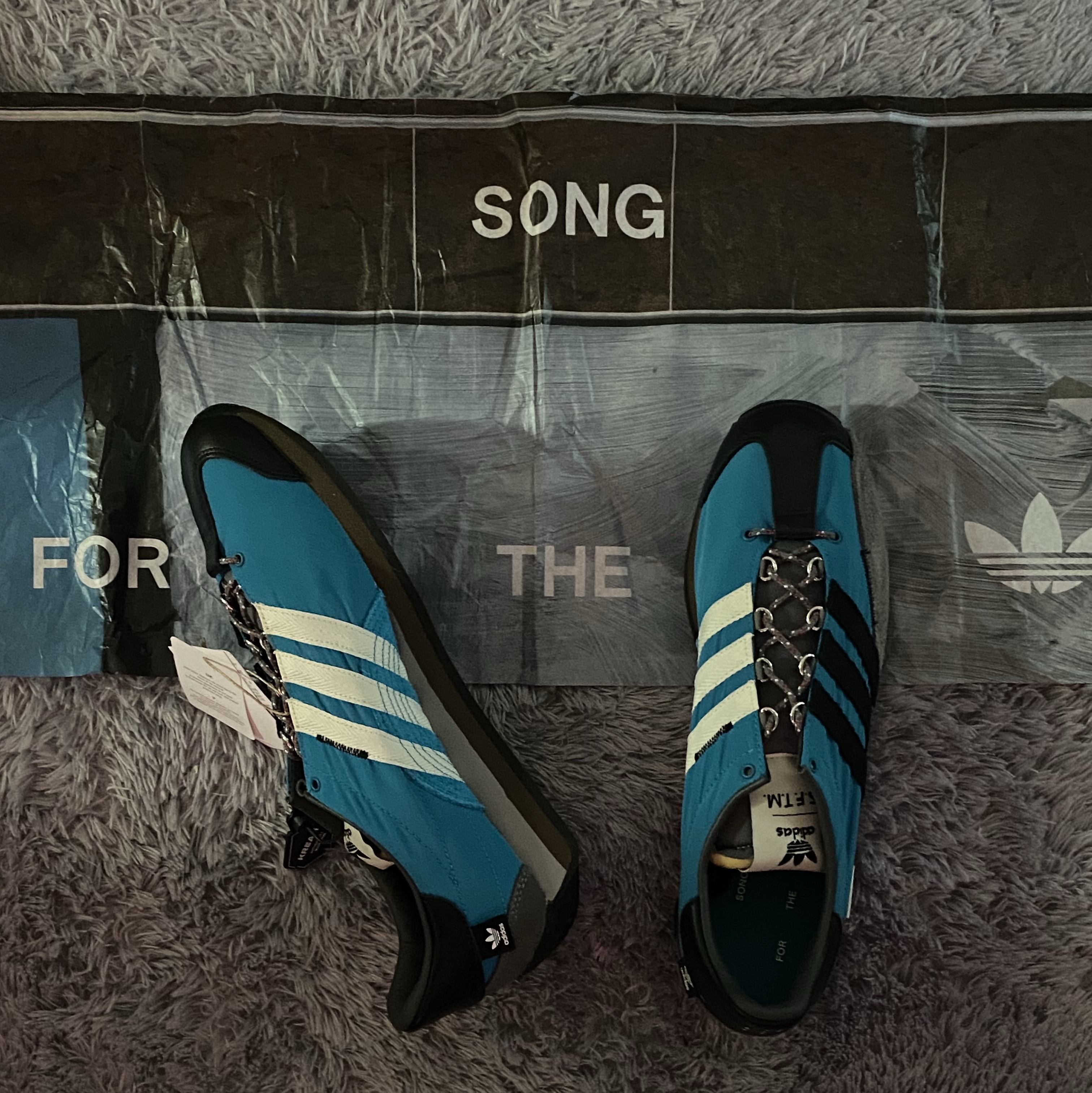 Adidas x Song for the Mute Country OG Active Teal Core Black 착용 스타일 - 1