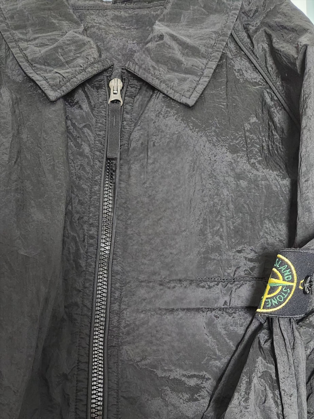 Stone Island 12321 Nylon Metal Garment Dyed Packable Overshirt Black - 22SS 착용 스타일
