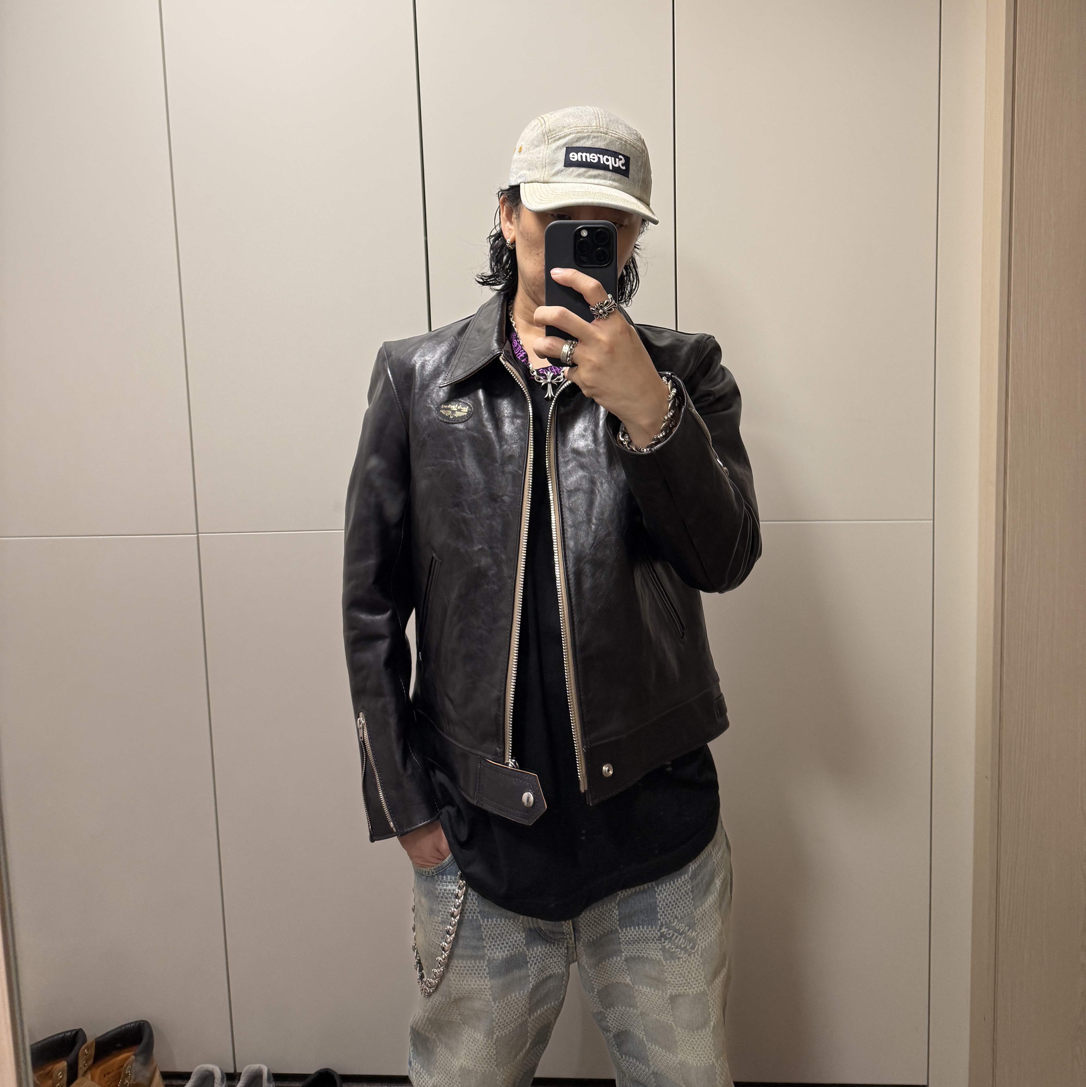 Supreme Denim Camp Cap Dirty Indigo - 23SS 착용 스타일