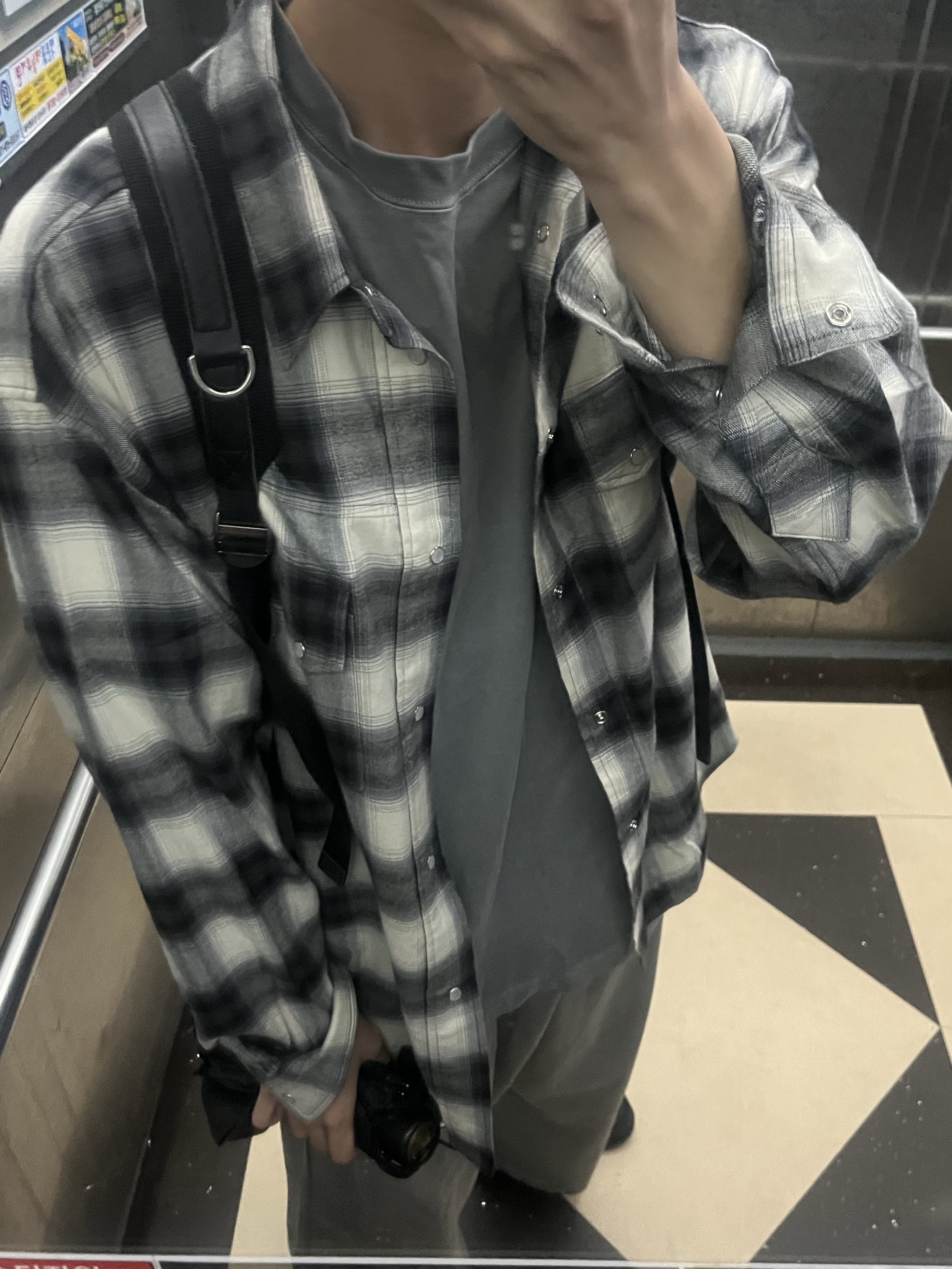 Polyteru Human Index Human Regular 1/2 T-Shirt Dyed Gray, Polyteru Human Index Index Sweatpants Gray 착용 스타일 - 1