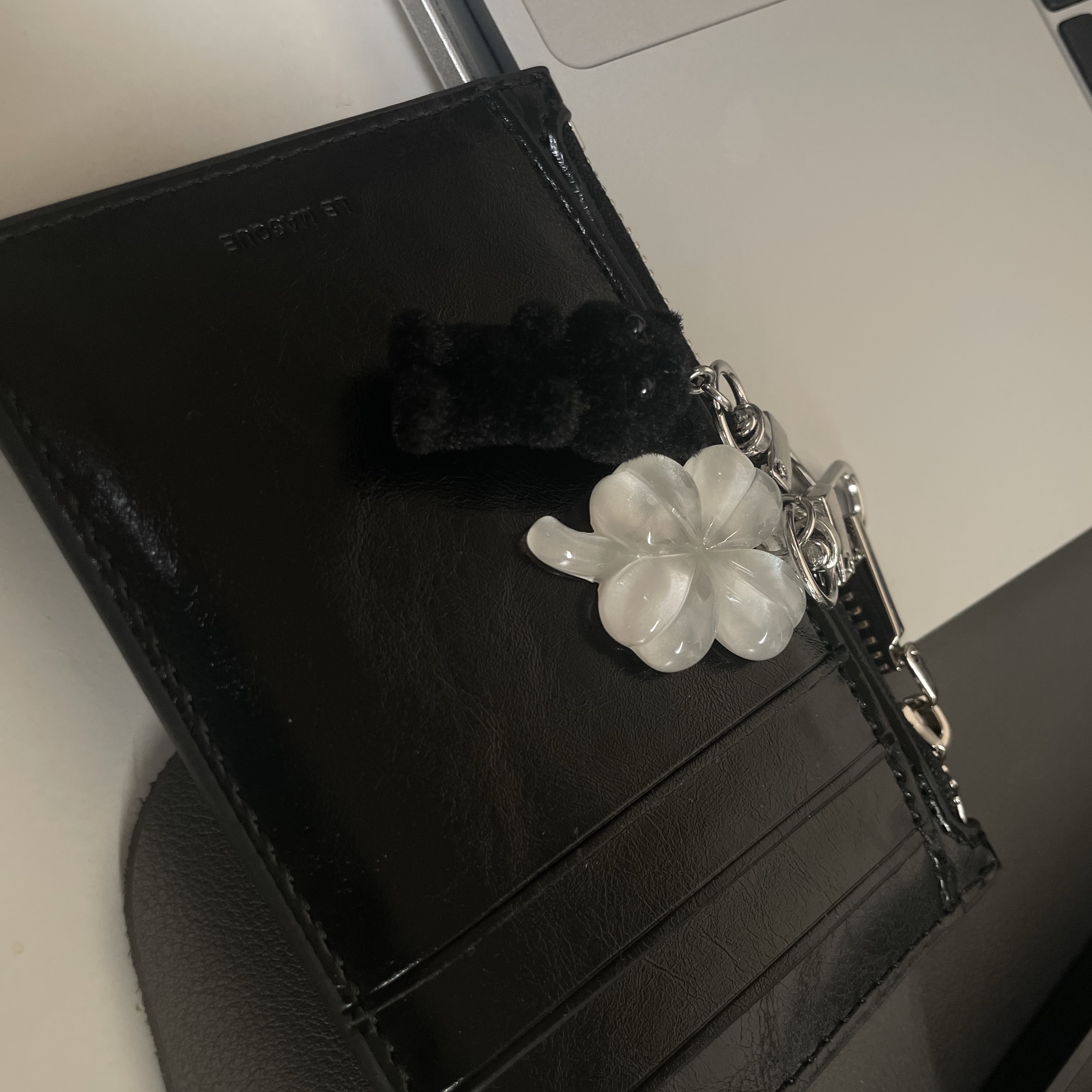 Le Masque Palette Zipper Card Wallets Black 착용 스타일
