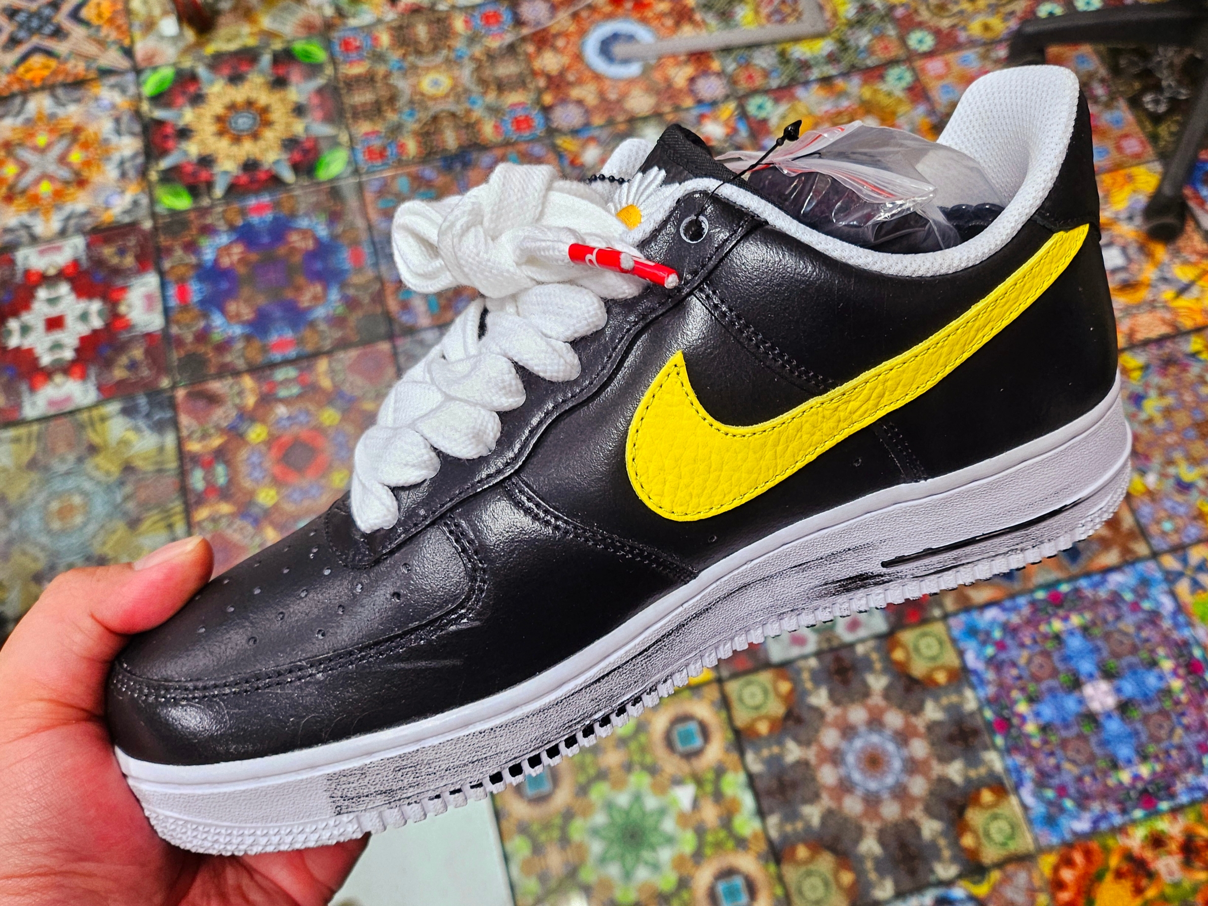 Nike x Peaceminusone Air Force 1 Low Para-Noise 3.0 Black and Multicolor 착용 스타일 - 2