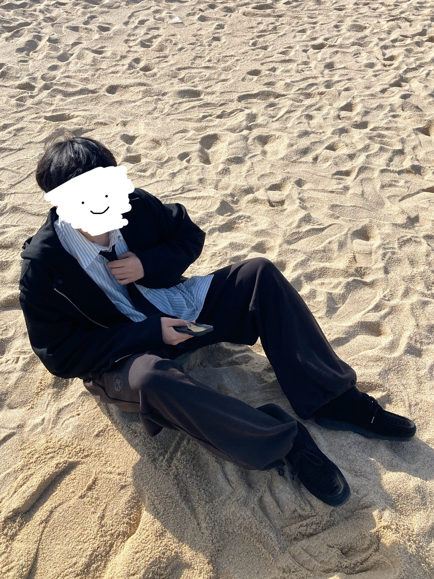 [프리오더] Polyteru Wallabee Shoes Woven Black 착용 스타일