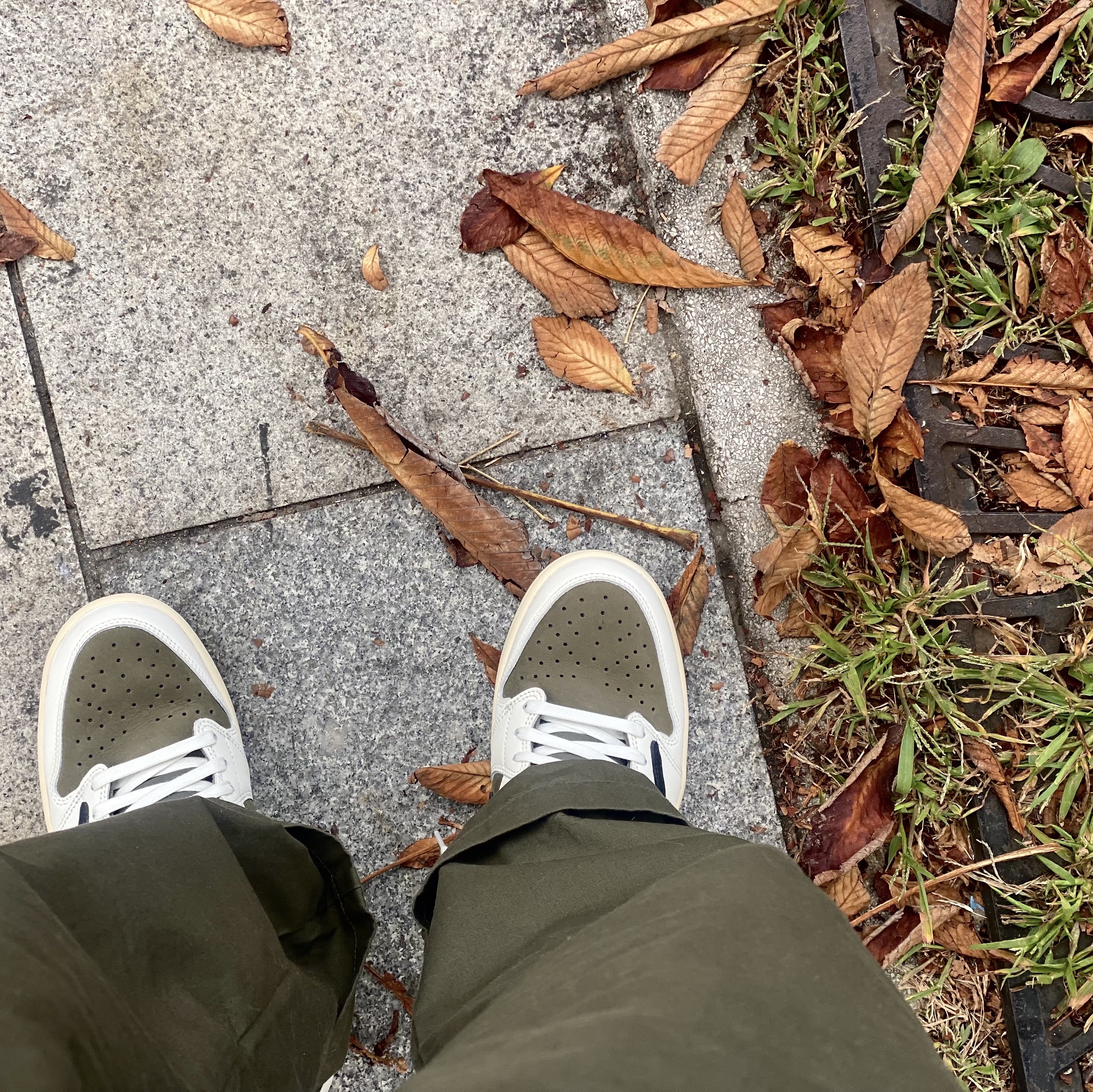 Jordan 1 x Travis Scott Retro Low OG SP Reverse Olive 착용 스타일