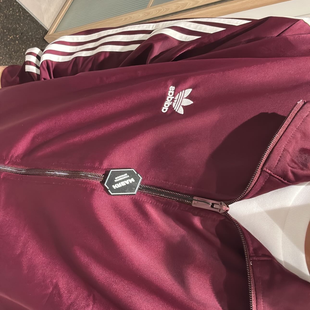 Adidas Adicolor Classic Firebird Track Top Maroon - KR Sizing 착용 스타일