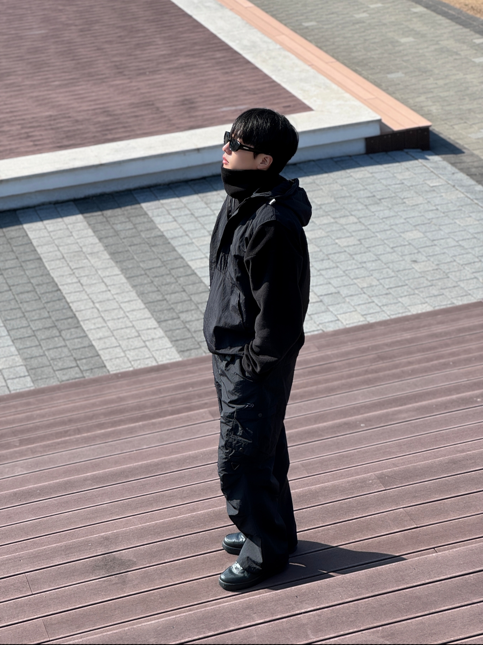 Nike x Supreme Air Force 1 Low Black 착용 스타일 - 5