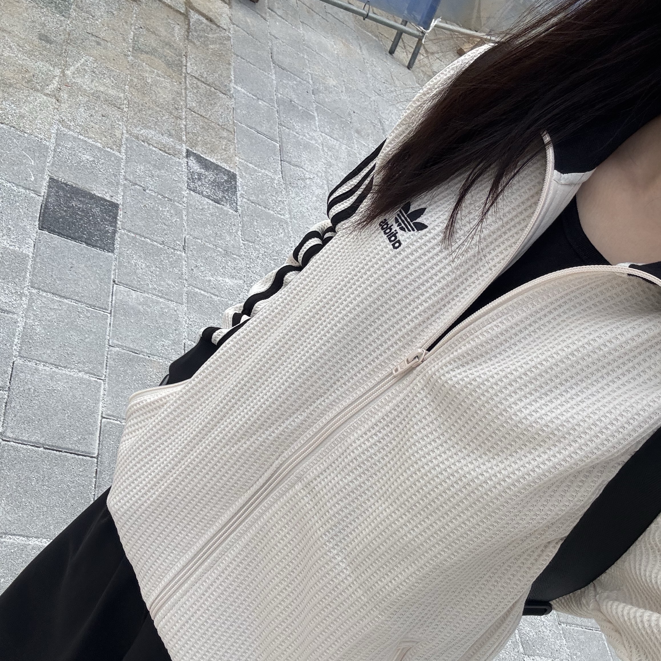 Adidas Waffle Beckenbauer Track Top Wonder White - KR Sizing 착용 스타일 - 3