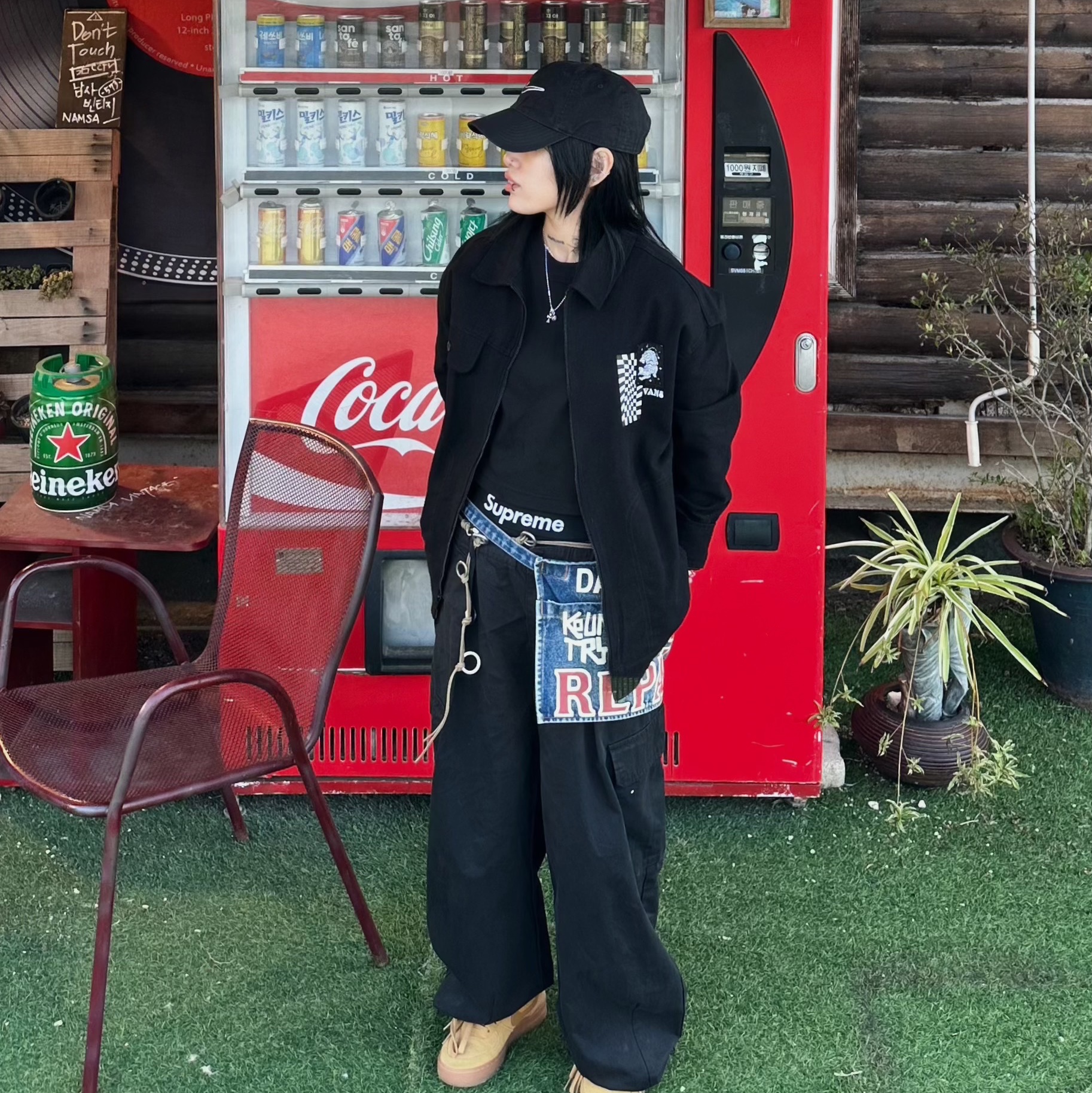 Kapital 13 oz. Denim Damaged Denim Repairspt Short Ad Apron Indigo (Processing), Supreme Hanes Boxer Briefs Black (4 Pack) 착용 스타일