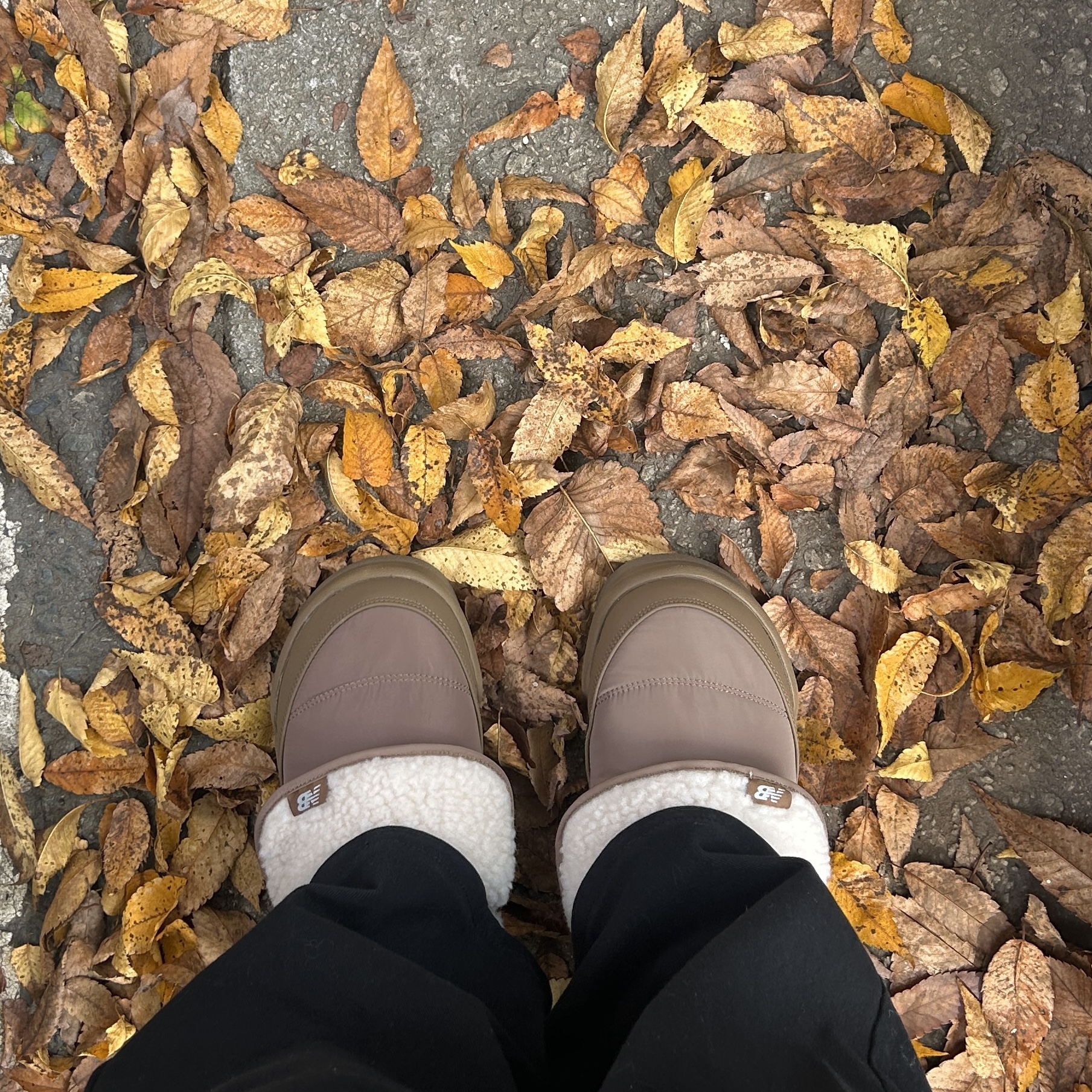 New Balance Puflee v2 Light Brown 착용 스타일