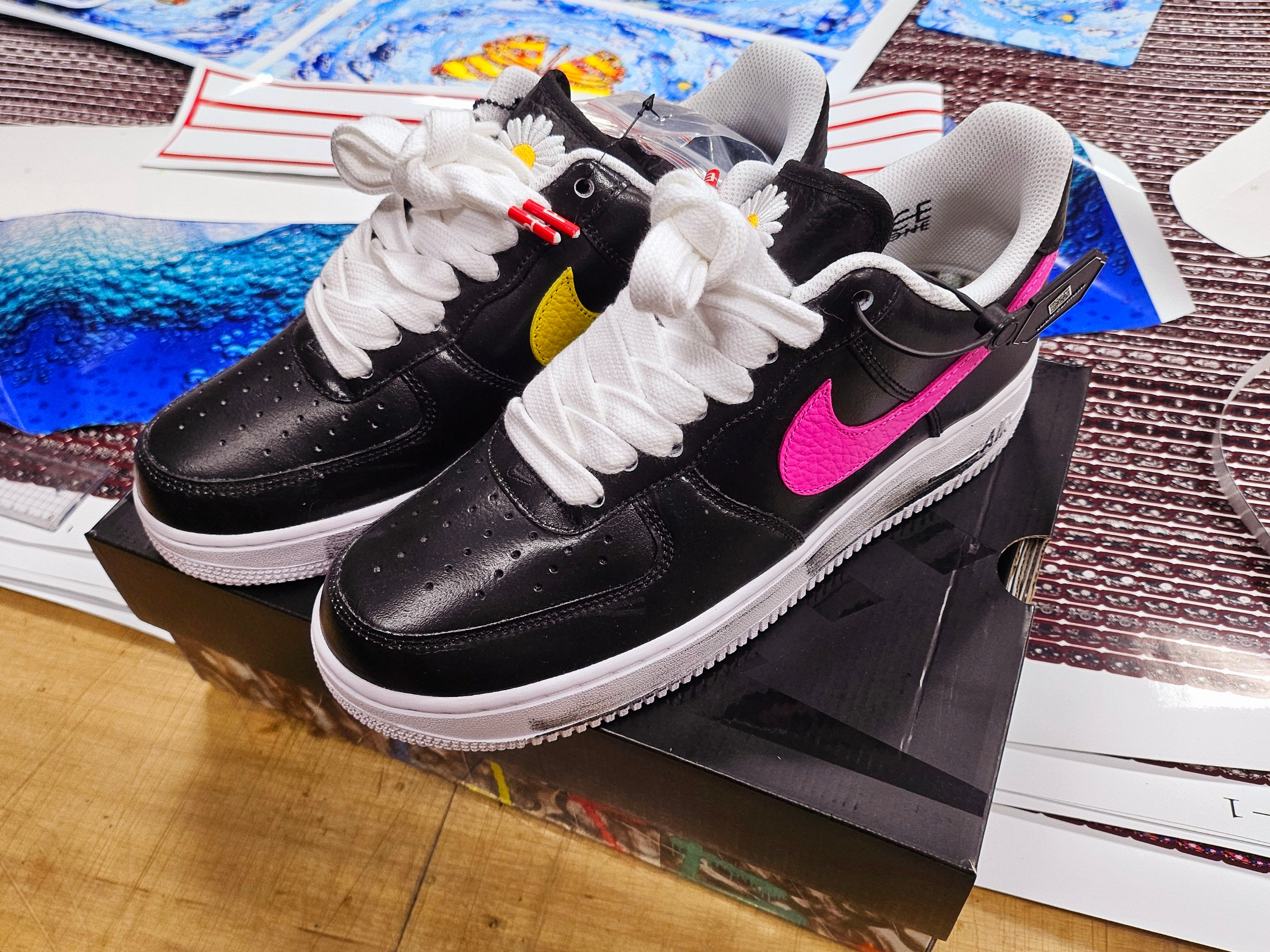 Nike x Peaceminusone Air Force 1 Low Para-Noise 3.0 Black and Multicolor 착용 스타일 - 3