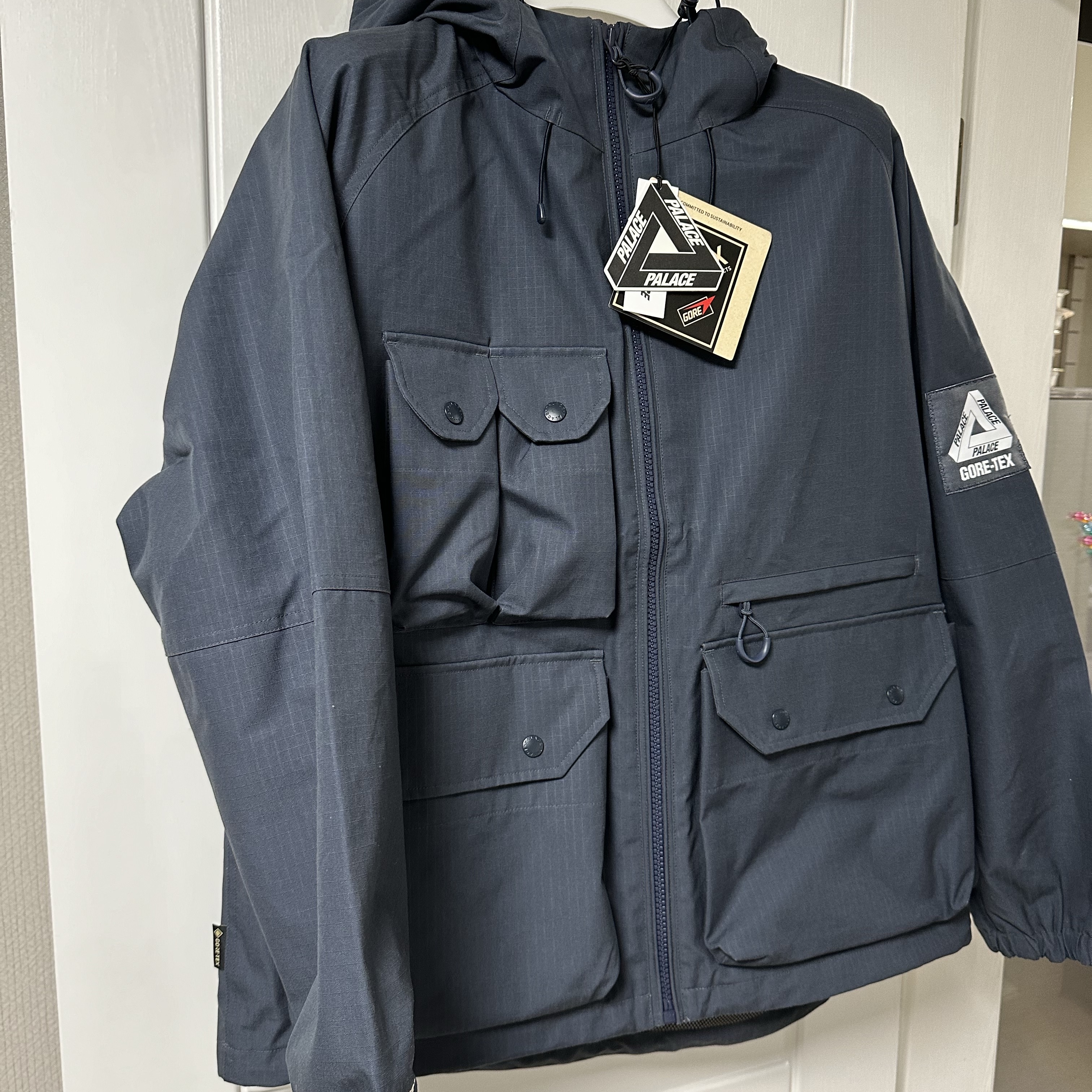 Palace Gore-Tex Cotton RS Jacket Navy - 23FW 착용 스타일 - 3