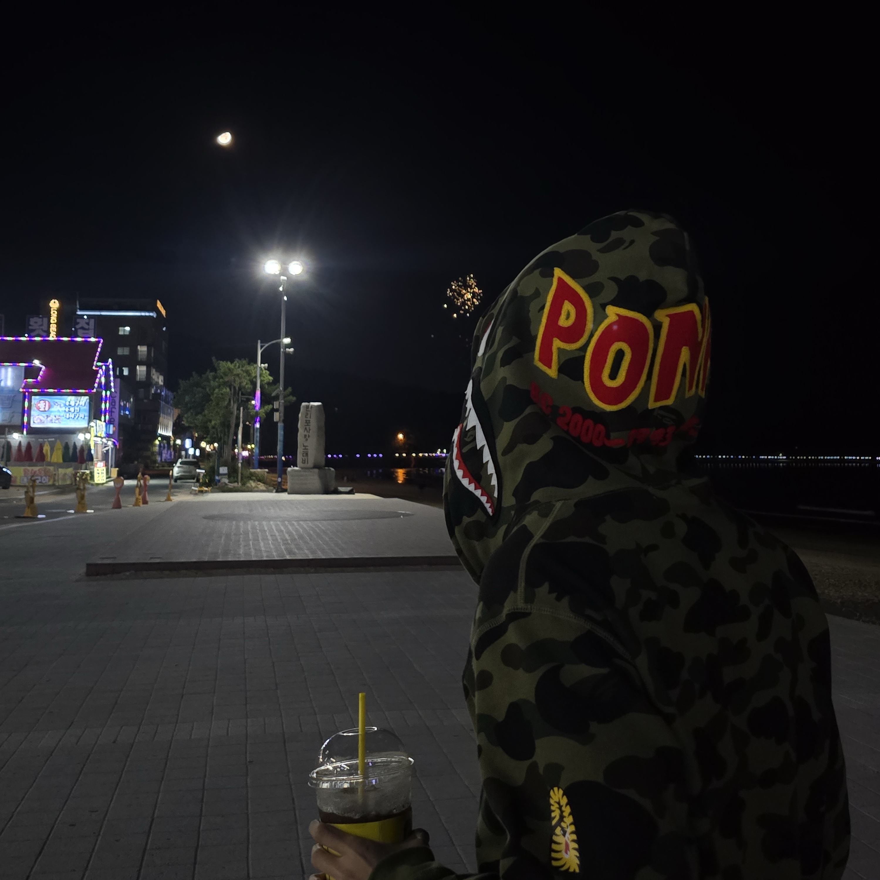 BAPE PONR 1st Camo 2nd Shark Full Zip Hoodie Green 착용 스타일 - 1