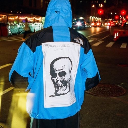 Supreme x The North Face Mountain Jacket Blue - 24FW 착용 스타일