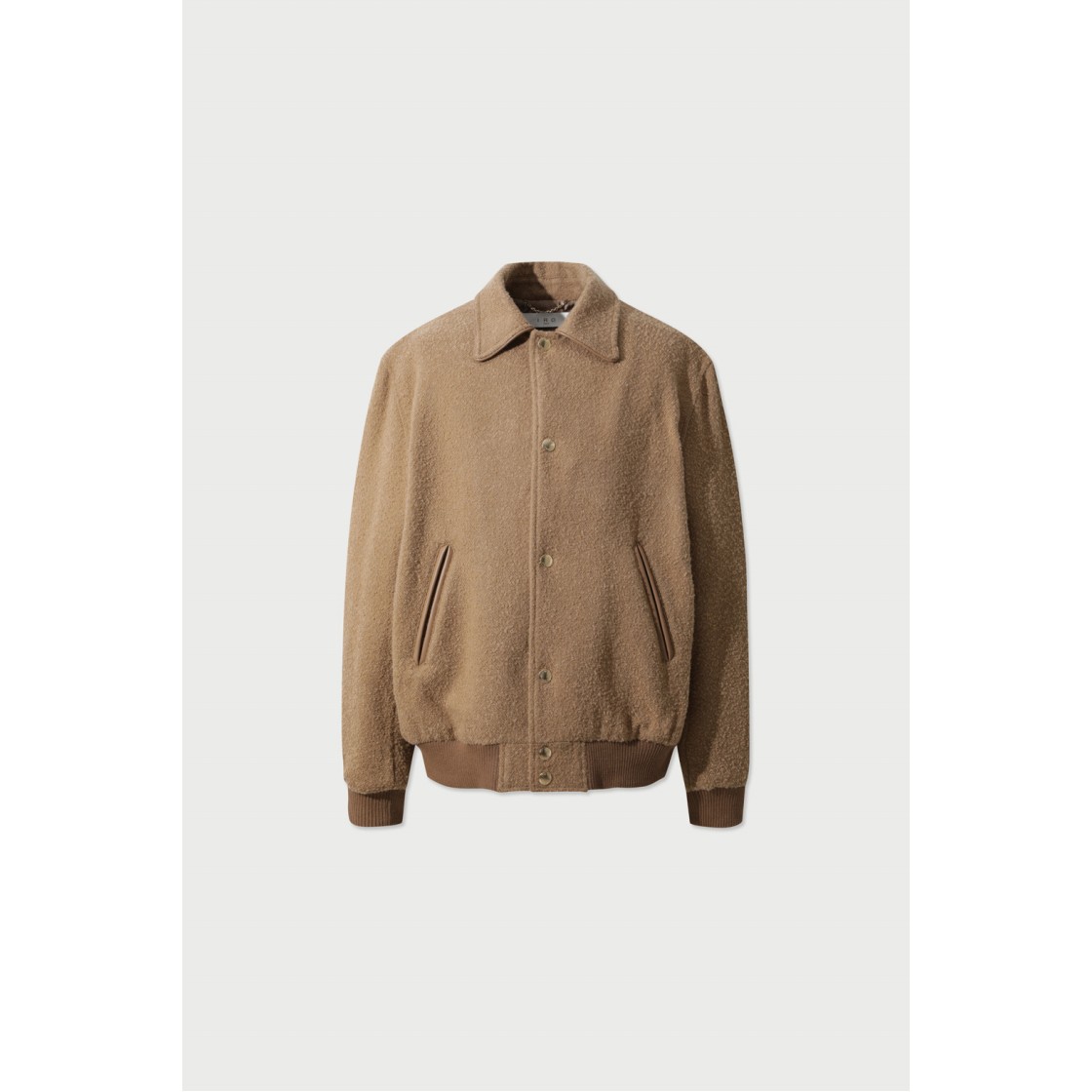 이로 파이핑 레더 바시티 자켓 베이지(Iro Piping Leather Varsity Jacket Beige) - 2
