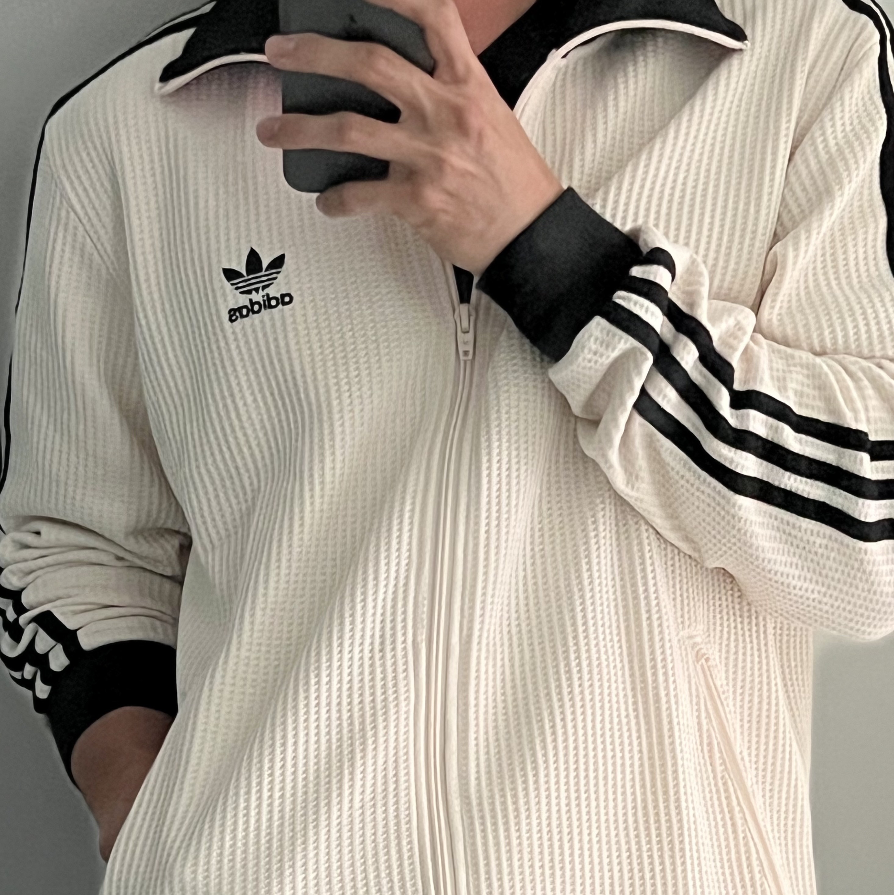 Adidas Waffle Beckenbauer Track Top Wonder White - KR Sizing 착용 스타일