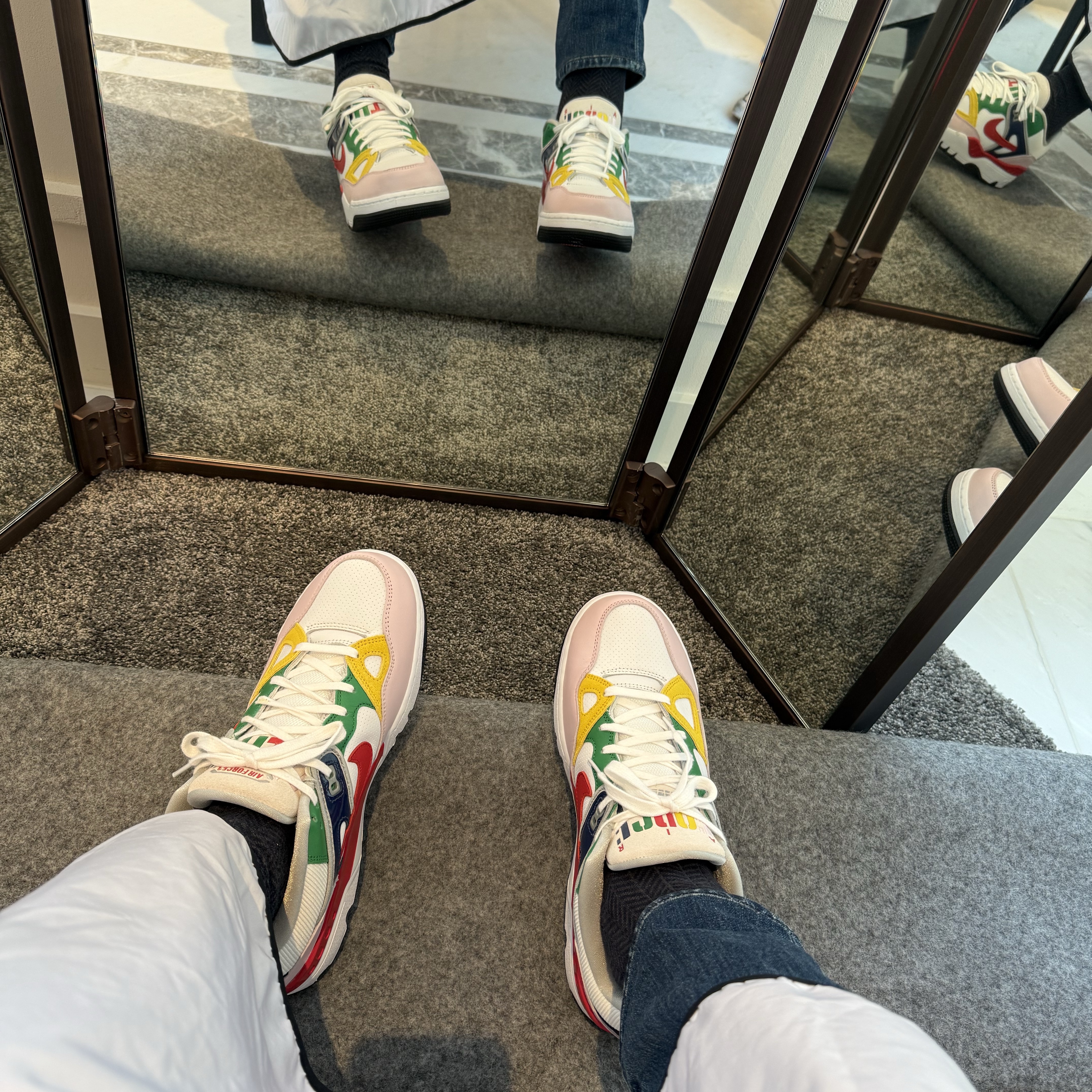 Nike x Nigo Air Force 3 Low SP Blue Void and Tour Yellow 착용 스타일