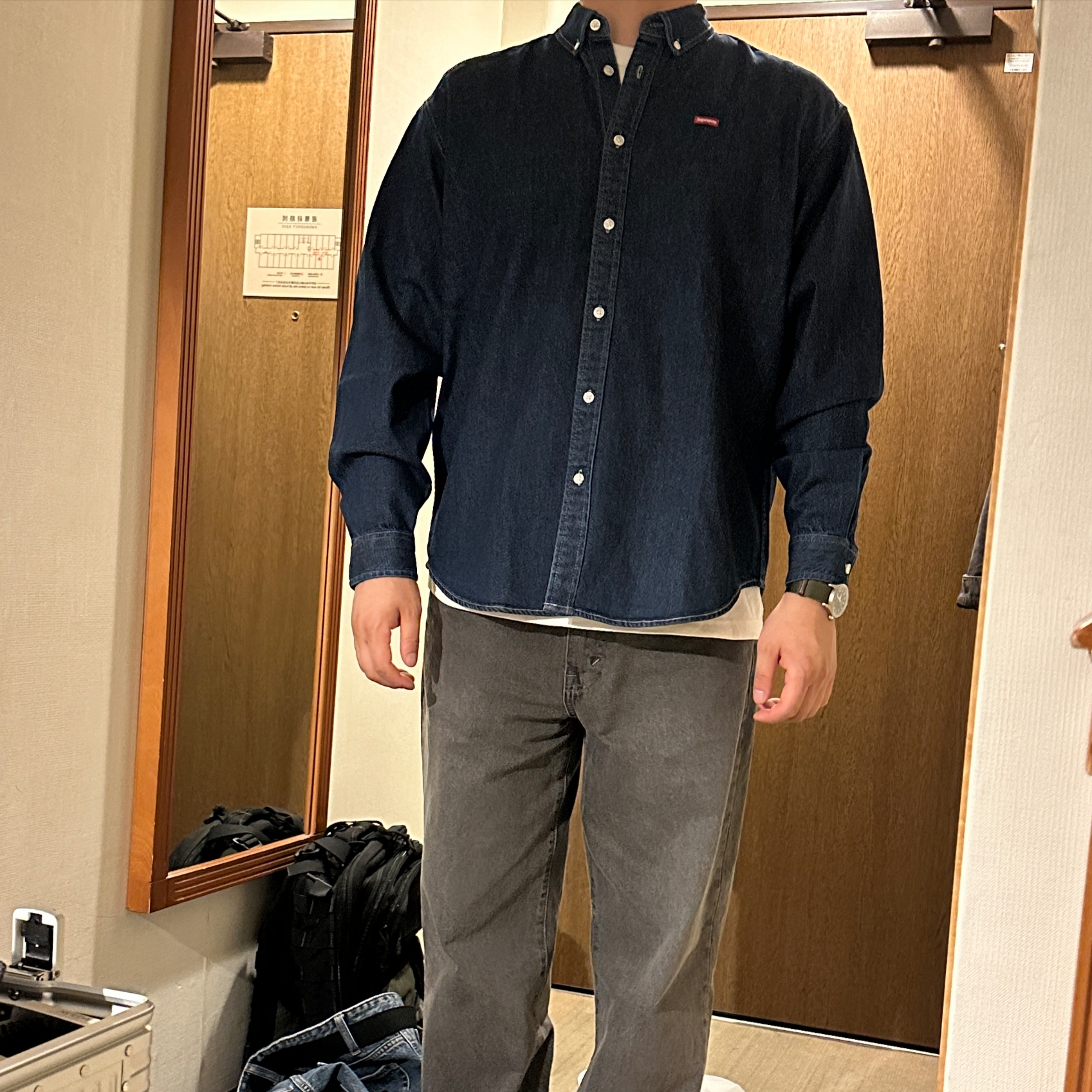 Supreme Small Box Shirt Rinsed Denim - 24FW, Supreme Small Box Shirt Washed Denim - 24FW ์ฐฉ์ฉ ์คํ์ผ - 1