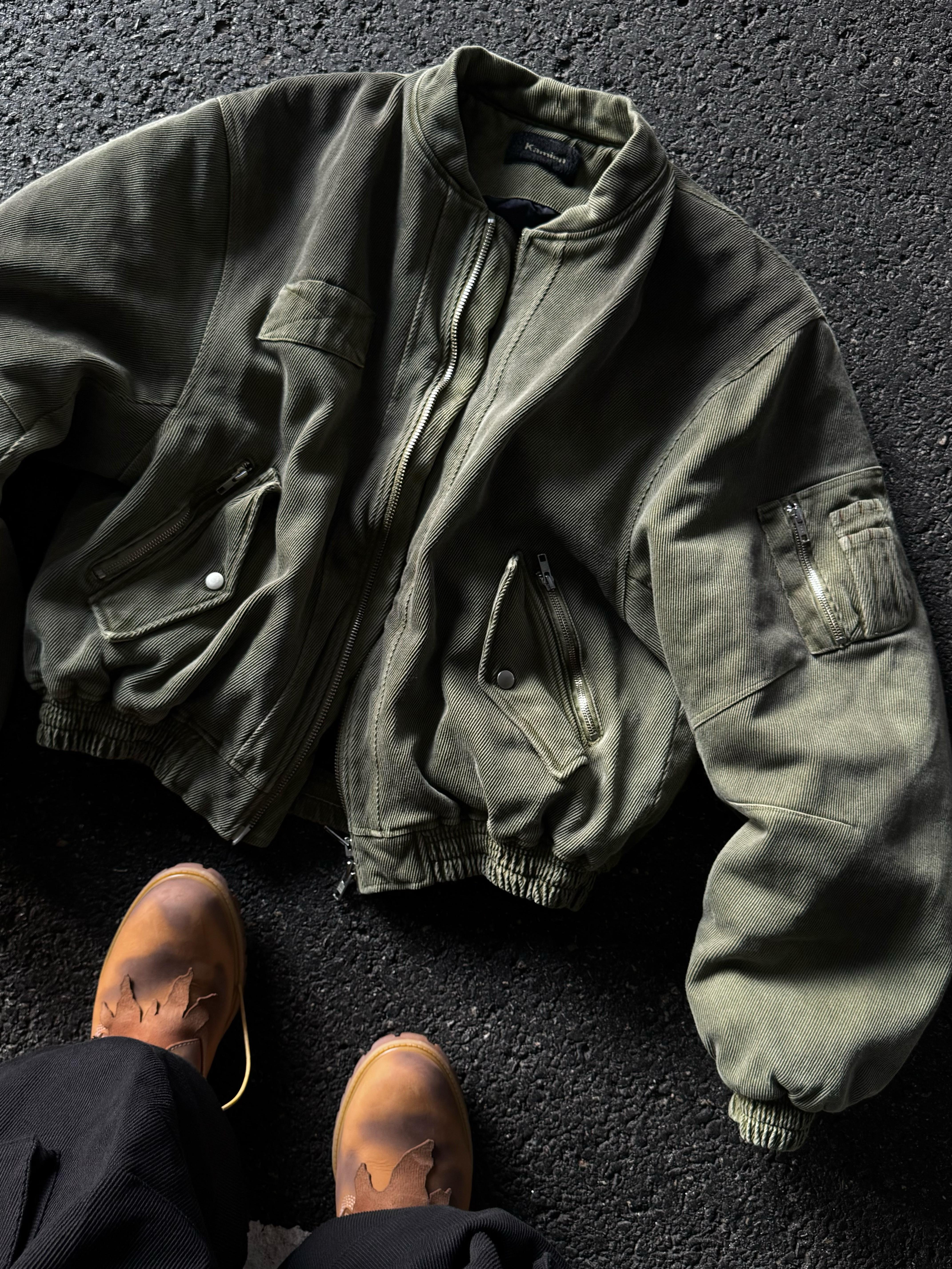 Timberland x Surgery 6 inch Boot Yellow - Wide, Kamien x MJD Double Hole Belt Black Shearling Calfskin 착용 스타일 - 2