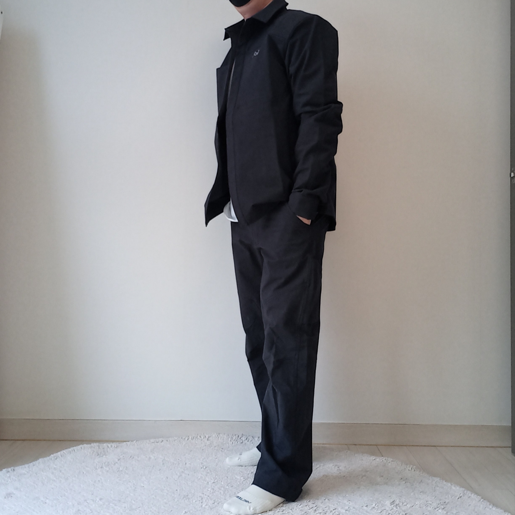 Arc'teryx Cronin Cotton Pants Black, Arc'teryx Cronin Cotton Overshirt Black 착용 스타일 - 6