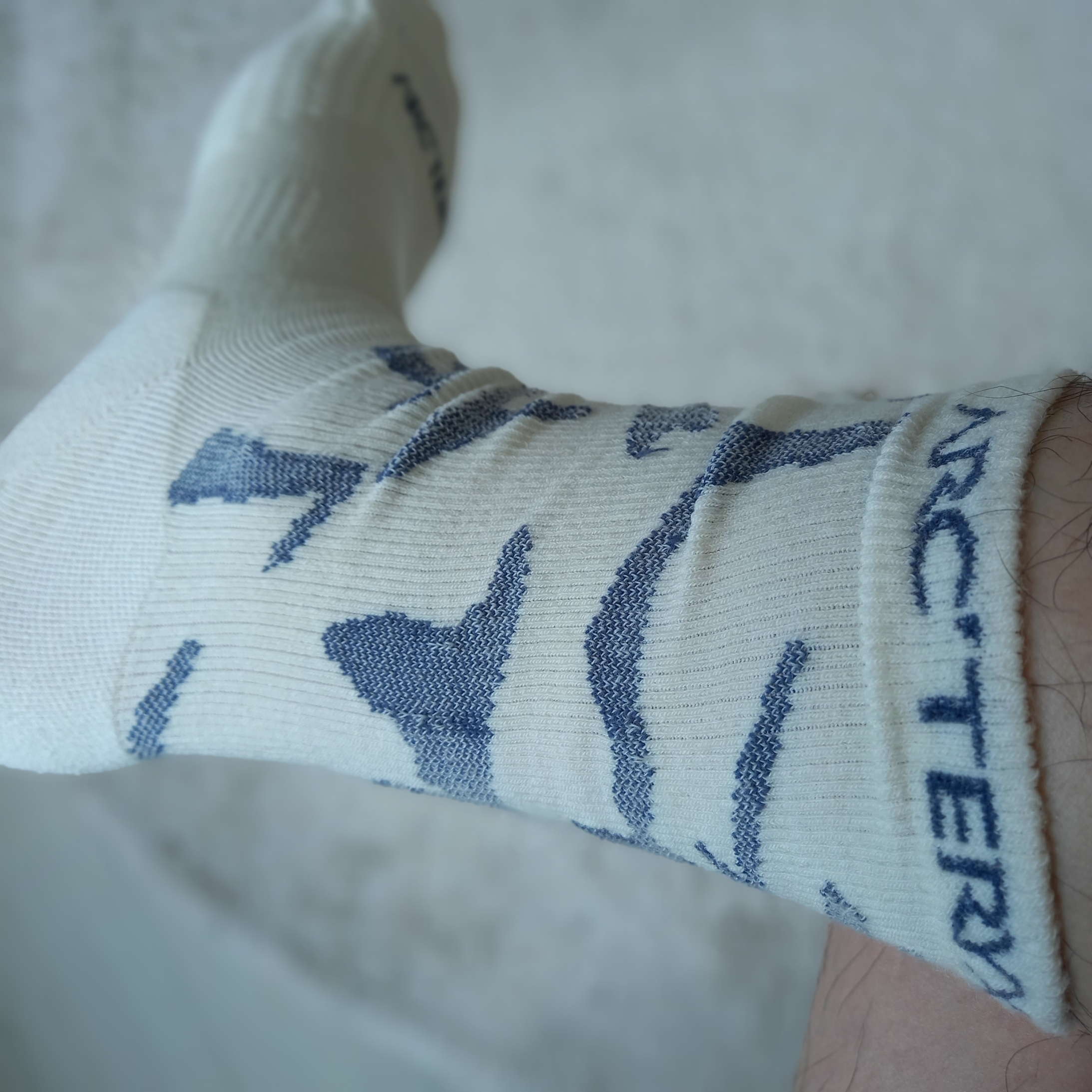 Arc'teryx Merino Wool Grotto Mid Sock White Stratus 착용 스타일 - 2