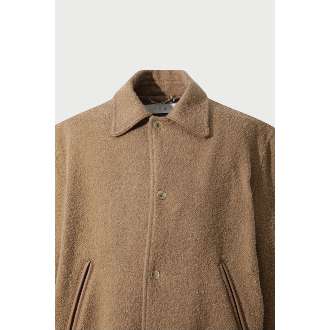 이로 파이핑 레더 바시티 자켓 베이지(Iro Piping Leather Varsity Jacket Beige) - 4
