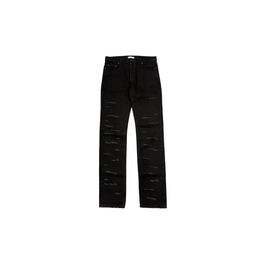 UMCM43BK Undermycar Mu.43 Anti Fxxking Logo Play Multi Damaged Slim Jeans Black