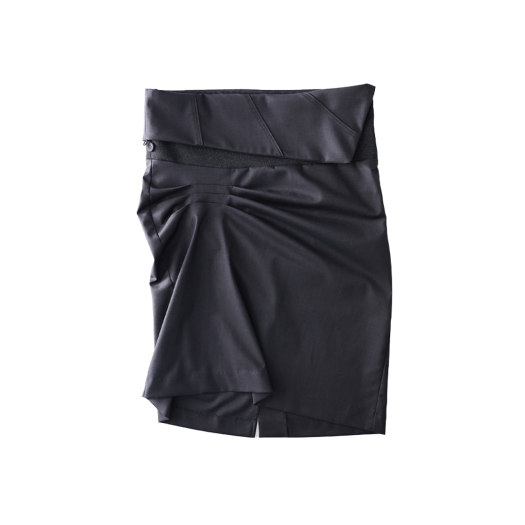 KW4DSKSUK09GY Ulika Sanctus Women Brace Pintuck Skirt Graphite - 24FW