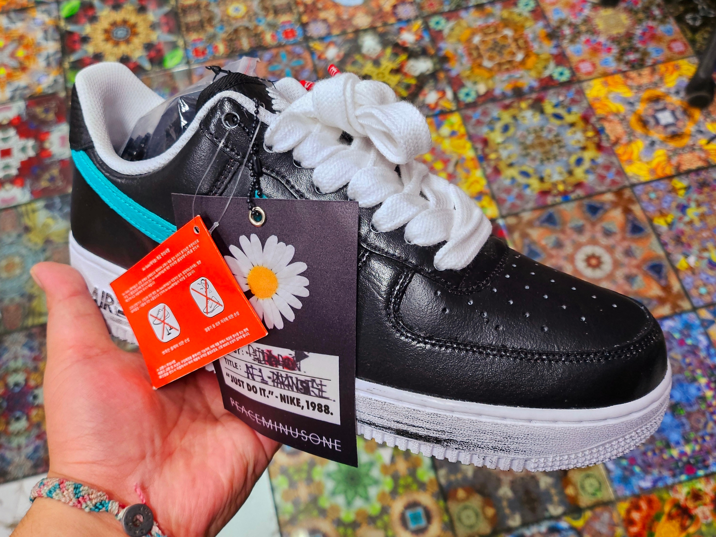 Nike x Peaceminusone Air Force 1 Low Para-Noise 3.0 Black and Multicolor 착용 스타일 - 1