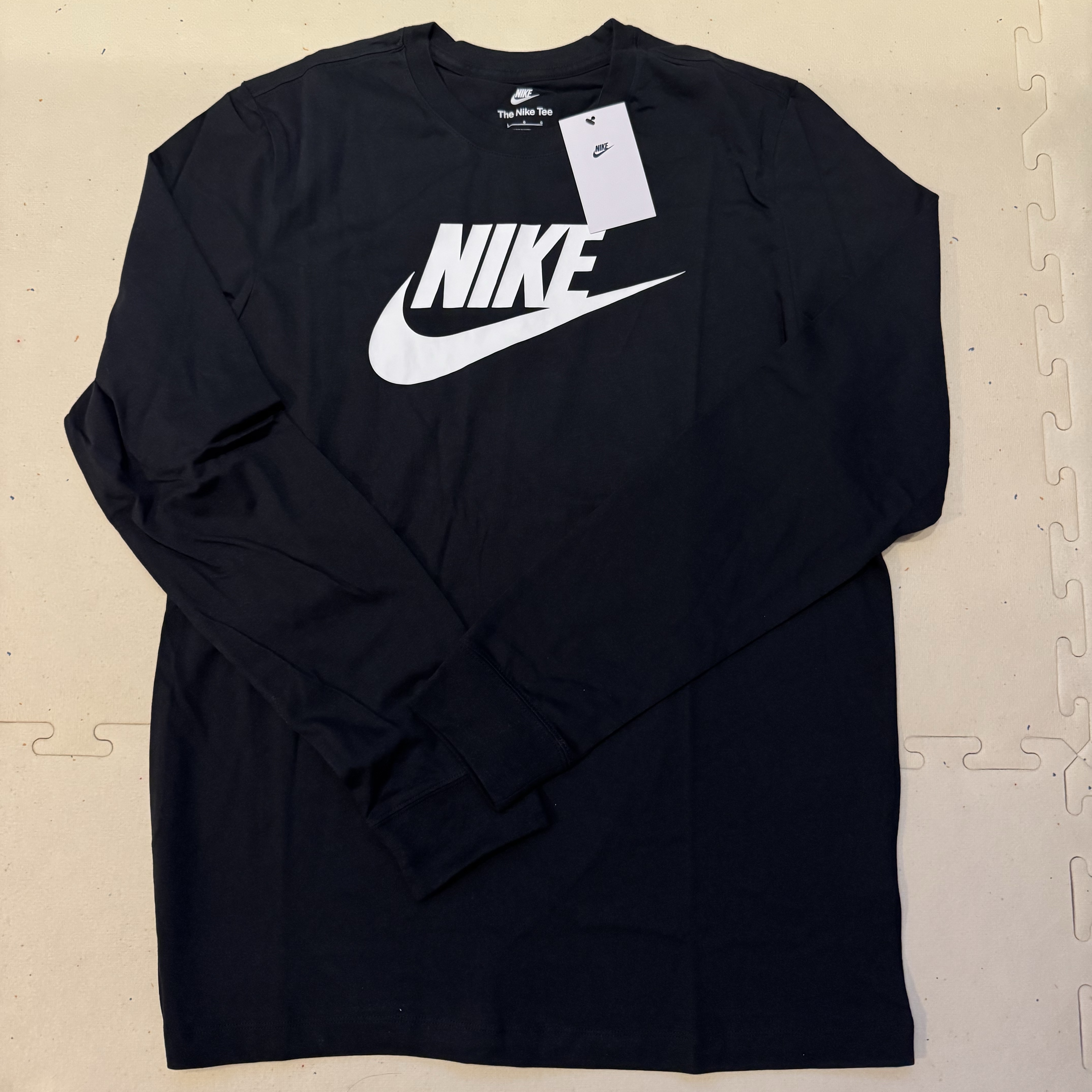 Nike NSW Icon Futura Long Sleeve T-Shirt Black - US/EU 착용 스타일 - 1